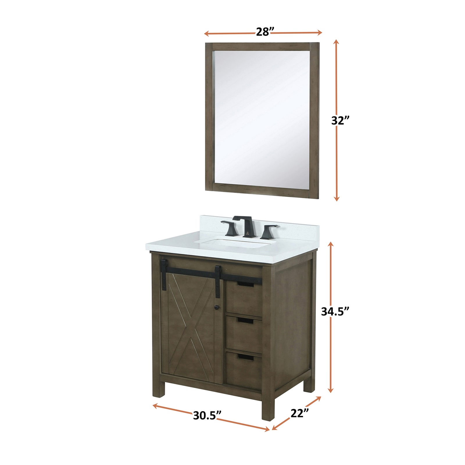 Lexora LVM30SK311 Bath-Vanity-Combo - View #4