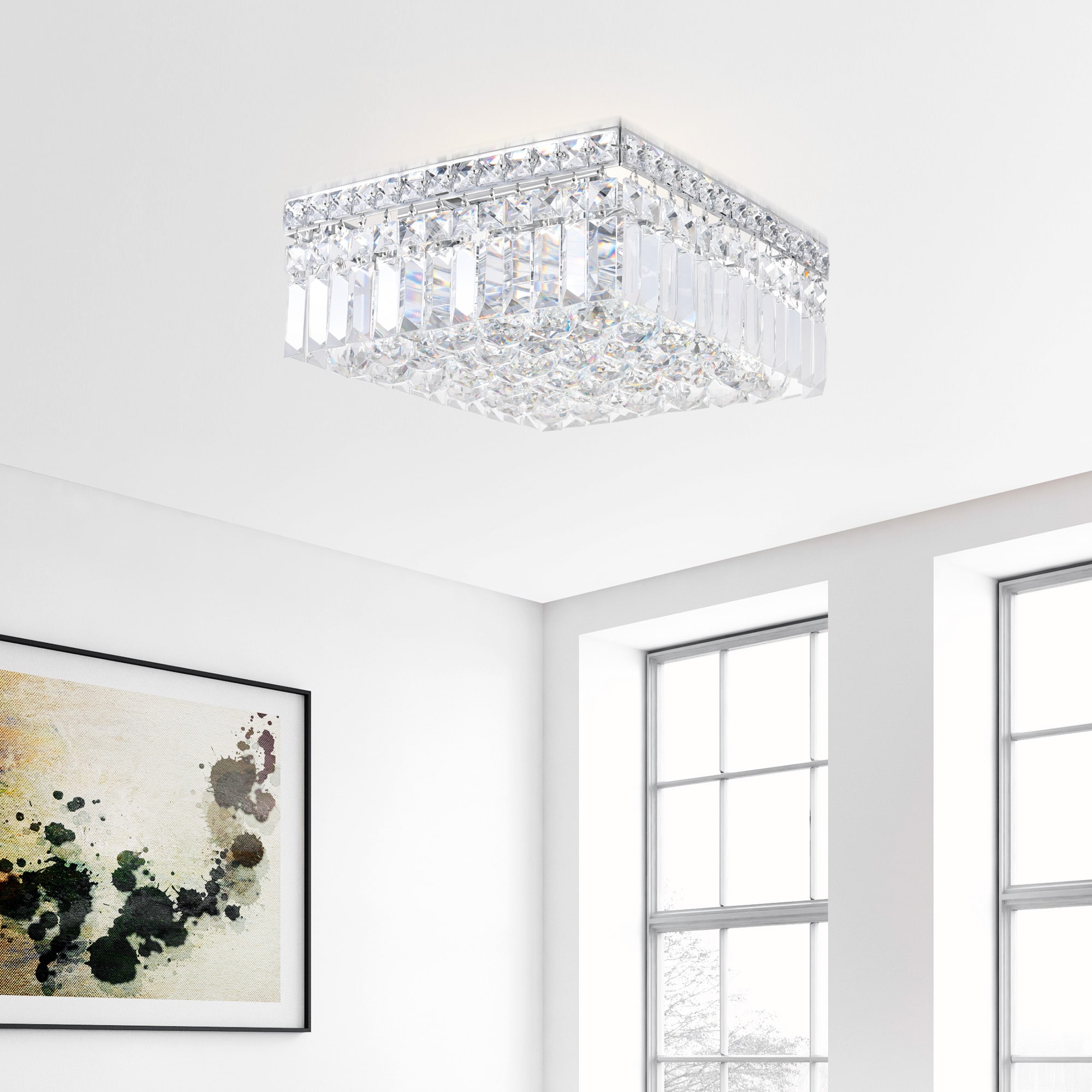 CWI Lighting 8005C12C-S Colosseum 4 -Light 12.0-in Chrome Flush Mount Light