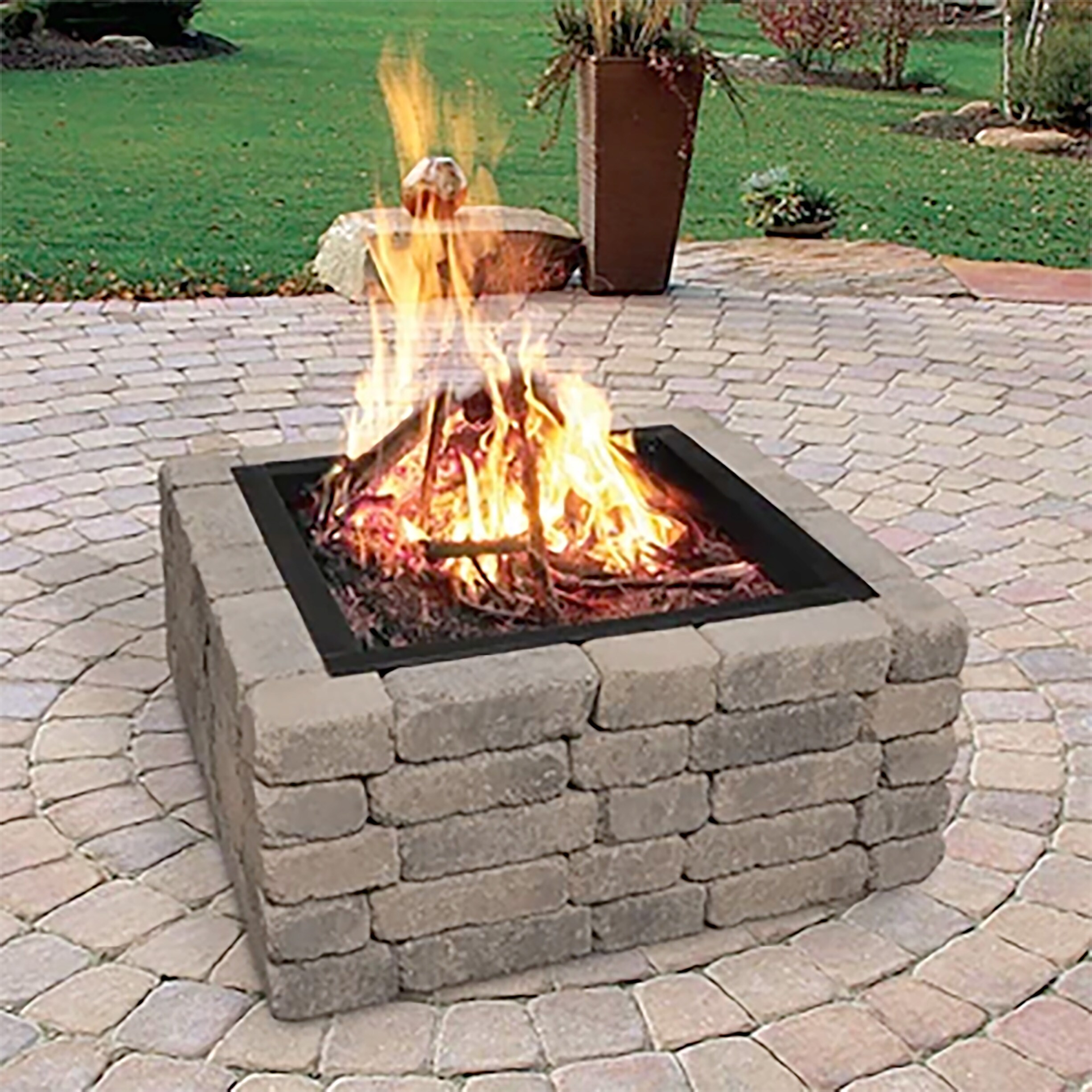 Blue Sky Outdoor Living Square Fire Ring- Sturdy and Durable Steel ...