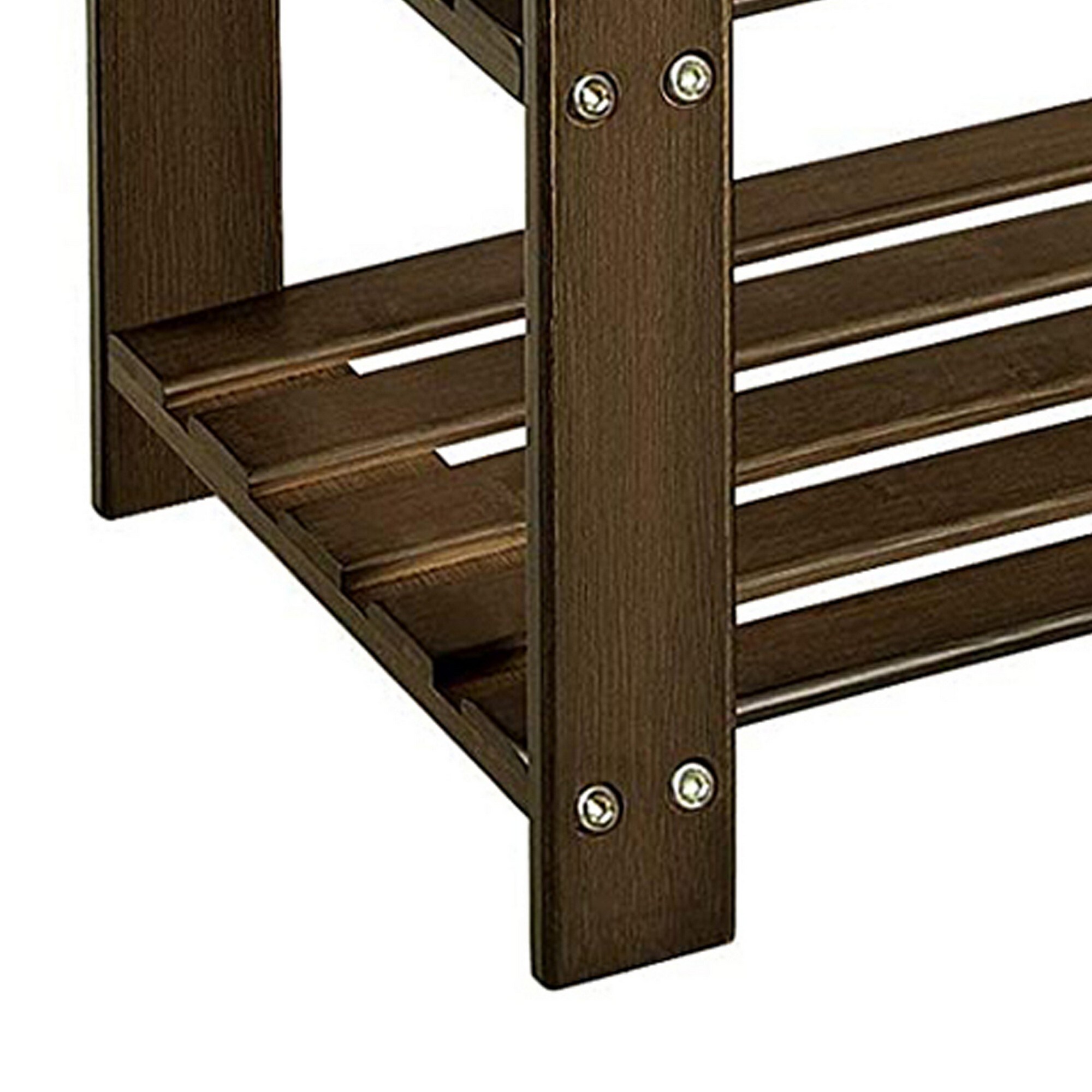 18.9 in. H 15-Pair 4-Tier Brown Wood Shoe Rack