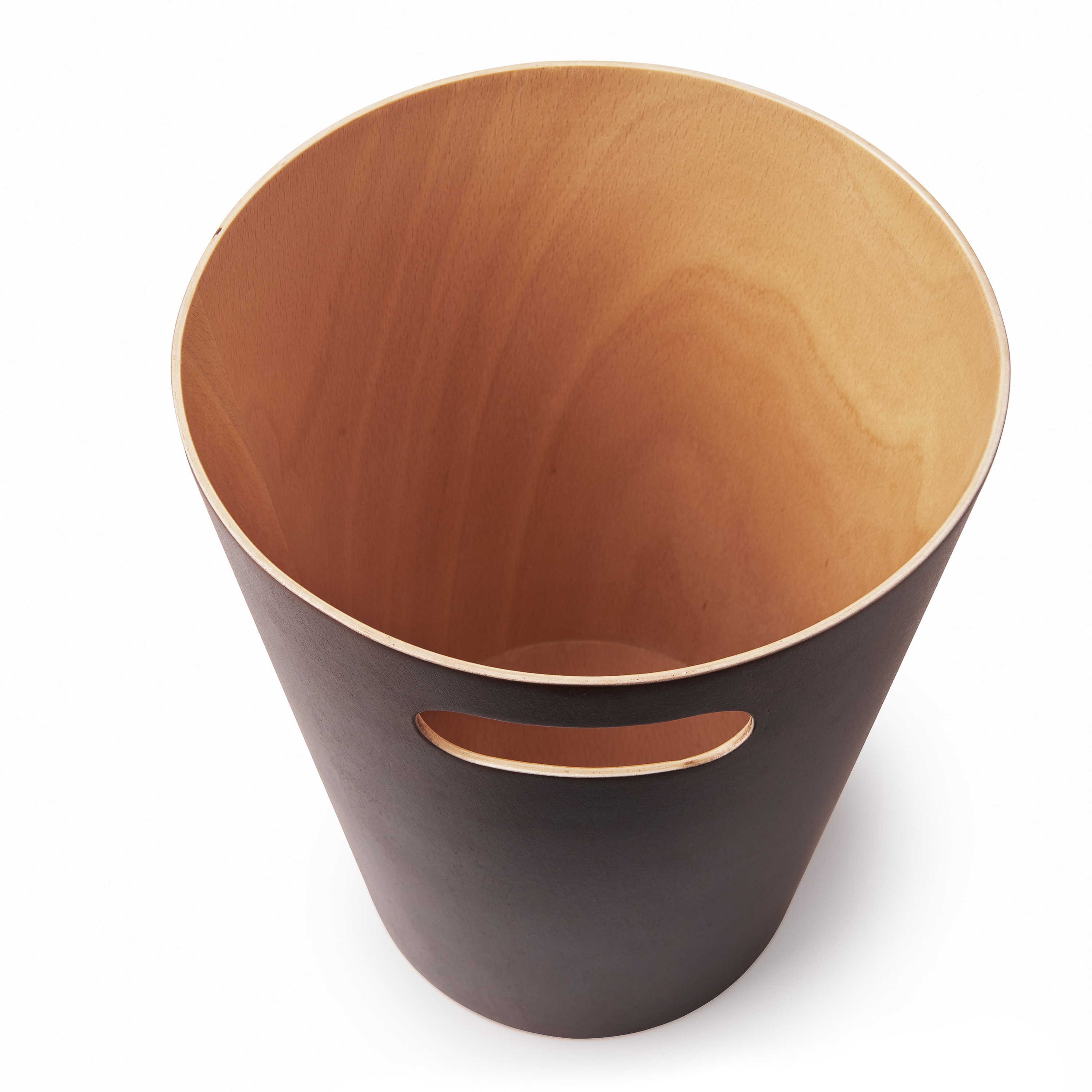 Espresso Wood 2-Gallon Modern Bathroom Trash Can