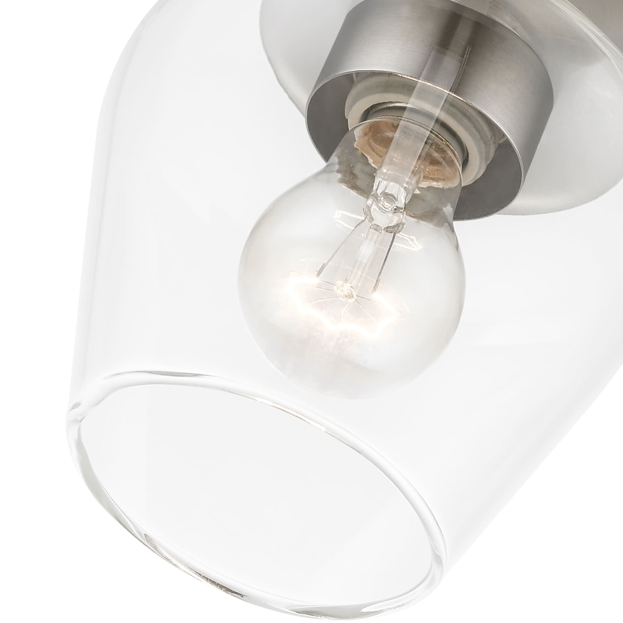Willow Brushed Nickel 1-Light Indoor/Outdoor Flush Mount with Clear Glass