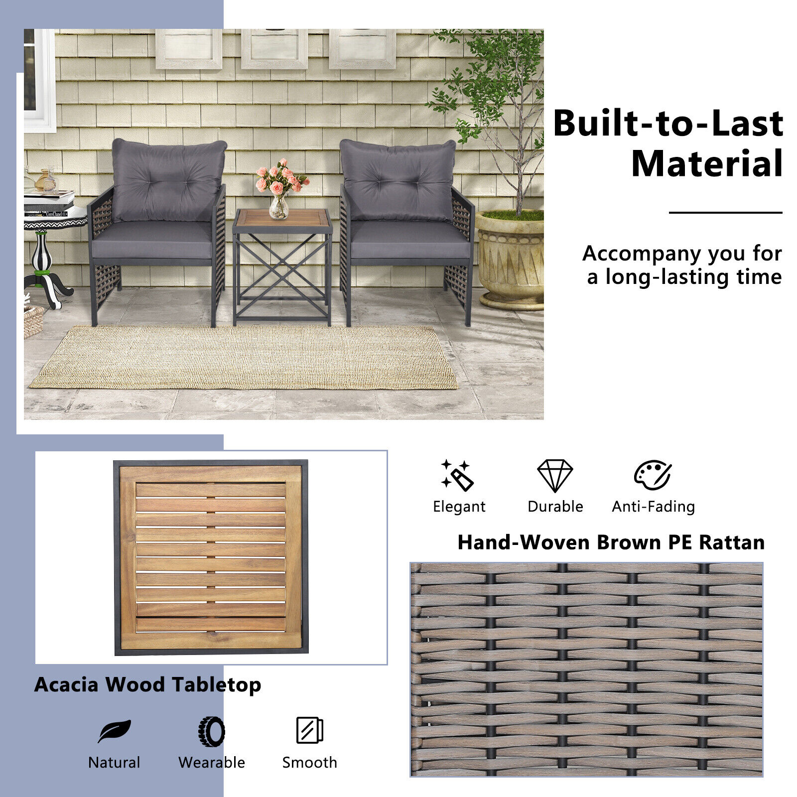 Forclover HBV-686GR Patio-Conversation-Sets - View #5