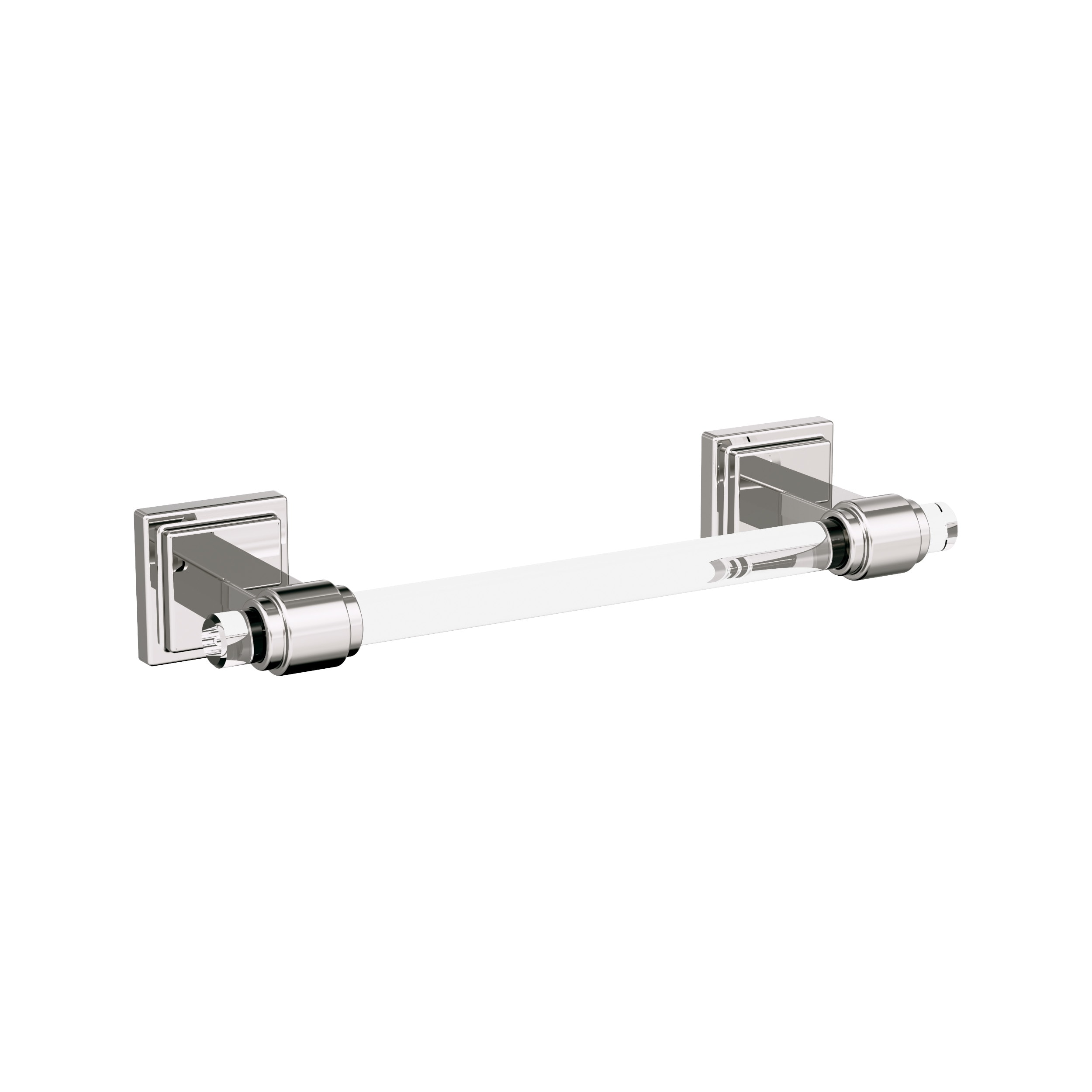 Amerock BH36065CPN Glacio 8-in Clear/Polished Nickel Wall mount Single Towel Bar