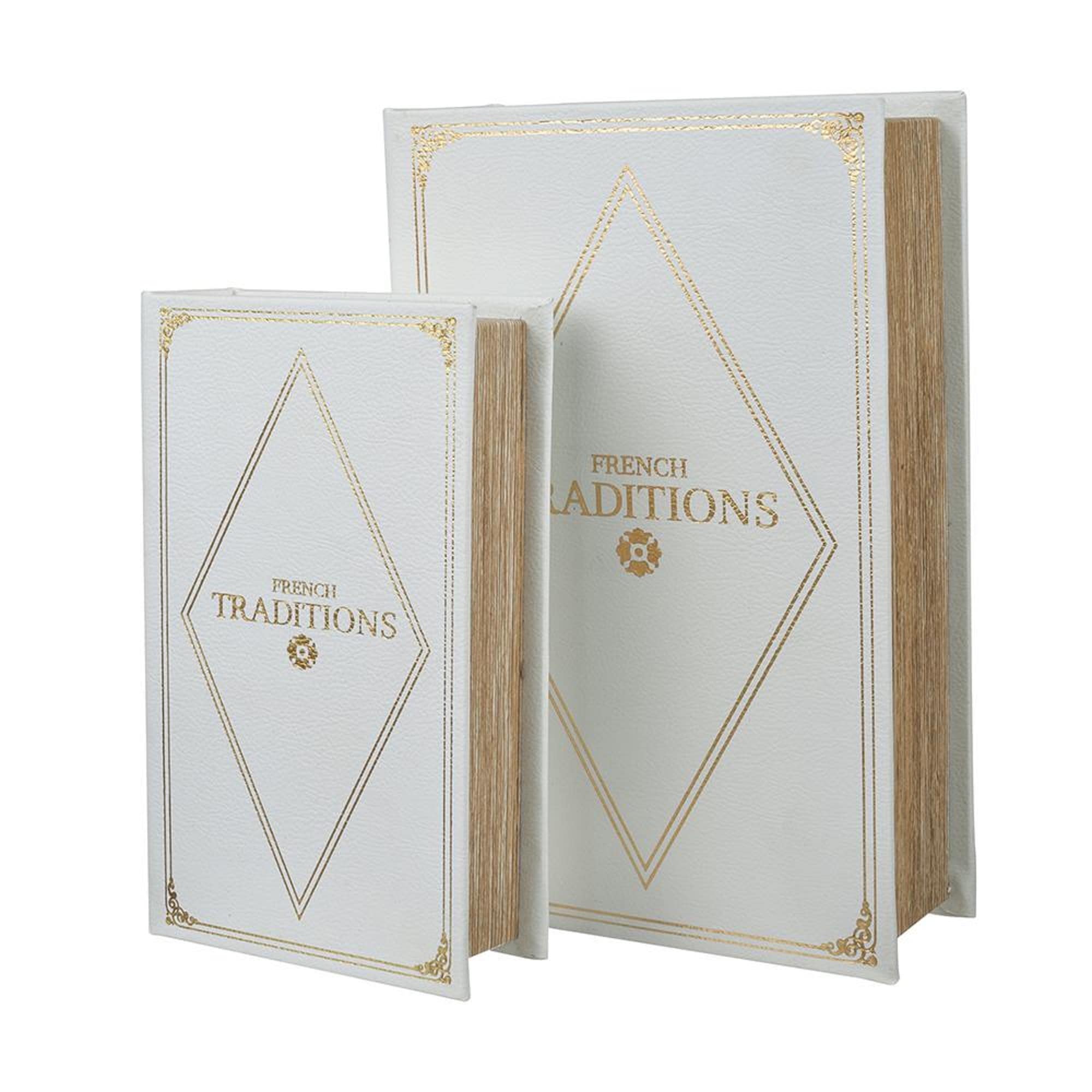 A&B Home KIH41141 2 -Pack White MDF Modern Decorative box