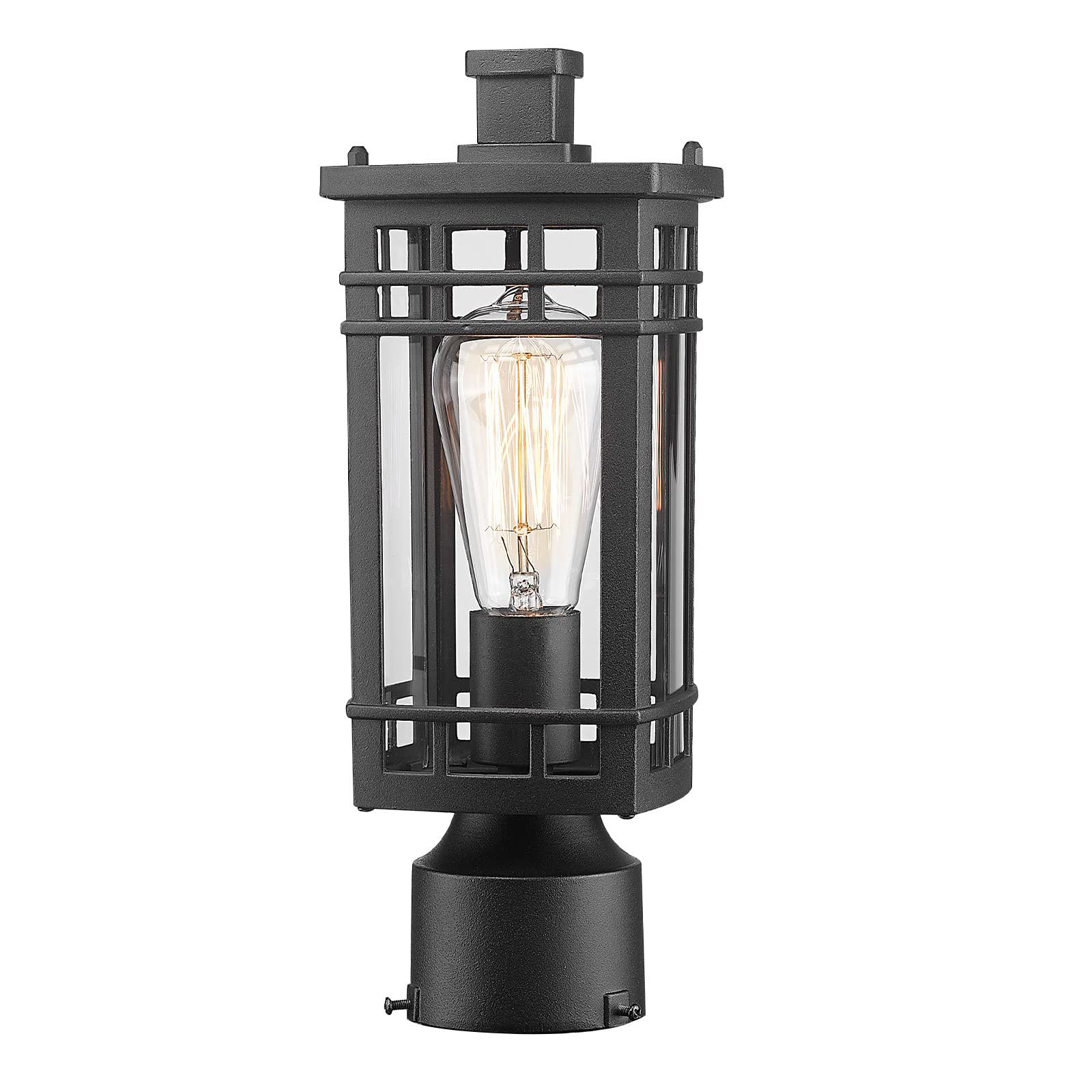 LTMATE LSZX44P BK JAZAVA 13.2-in H Black Hardwired Standard Post light