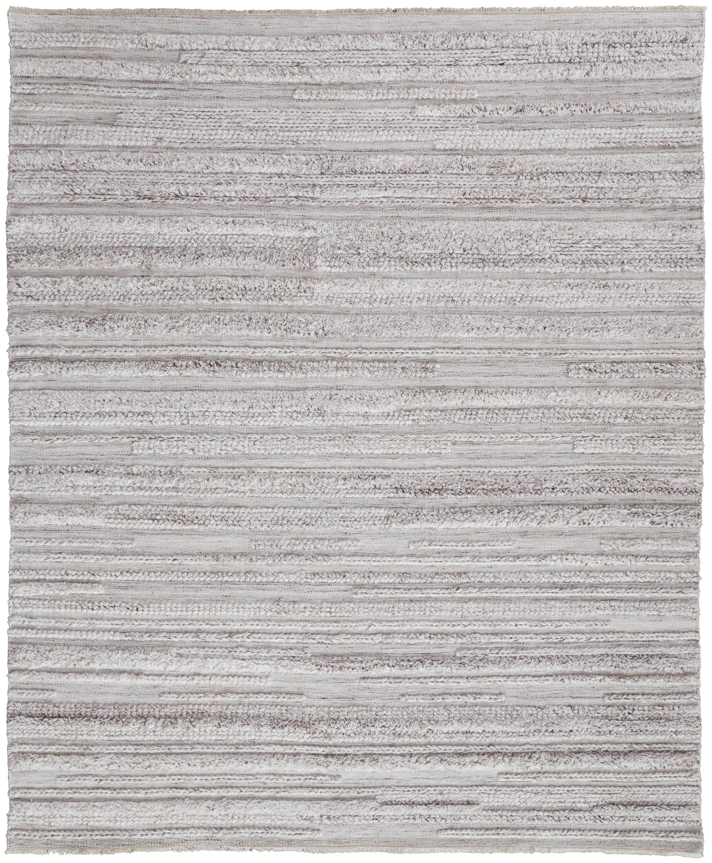 Room Envy ALDR8637BGE000H00 10 x 14 (ft) Loomed Polyester Ivory/Taupe Rectangular Indoor Stripe Area rug