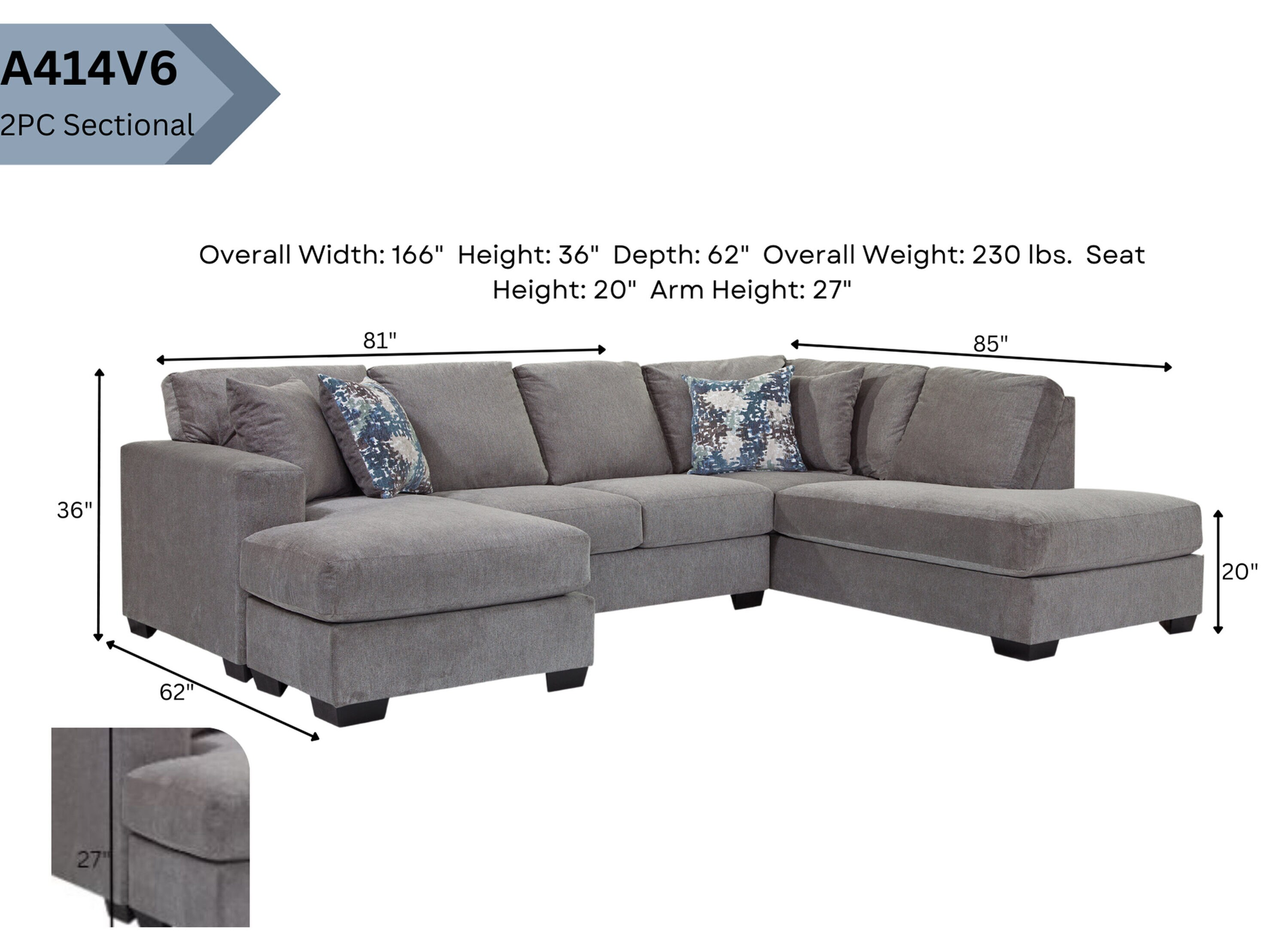 American Furniture Classics A414V6-K2 Sofas-Loveseats - View #3