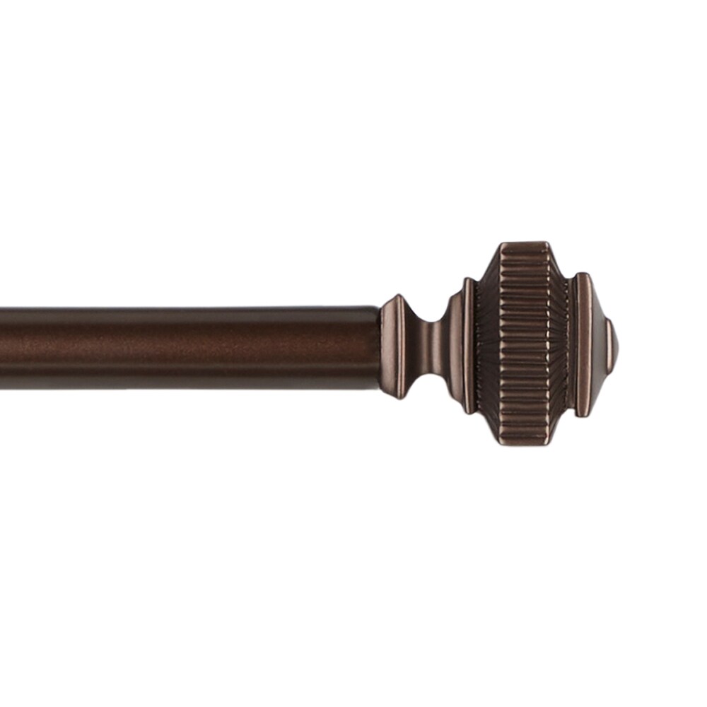Exclusive Home RD014891DSEHB1 A557 66-in to 120-in Oil Rubbed Bronze Iron Single curtain rod with Finials