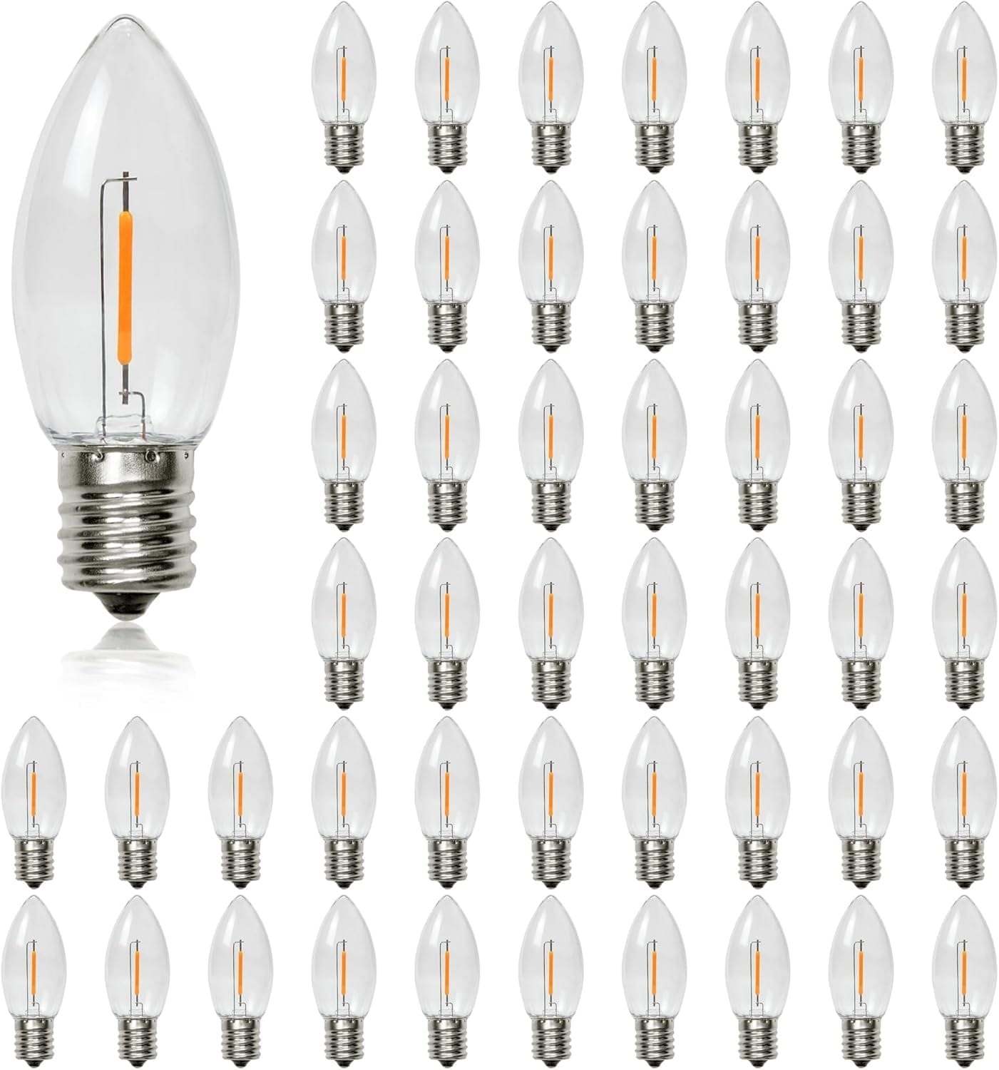 Lukvuzo 50 Pack C9 LED Replacement Christmas Light Bulb 0 6W ...