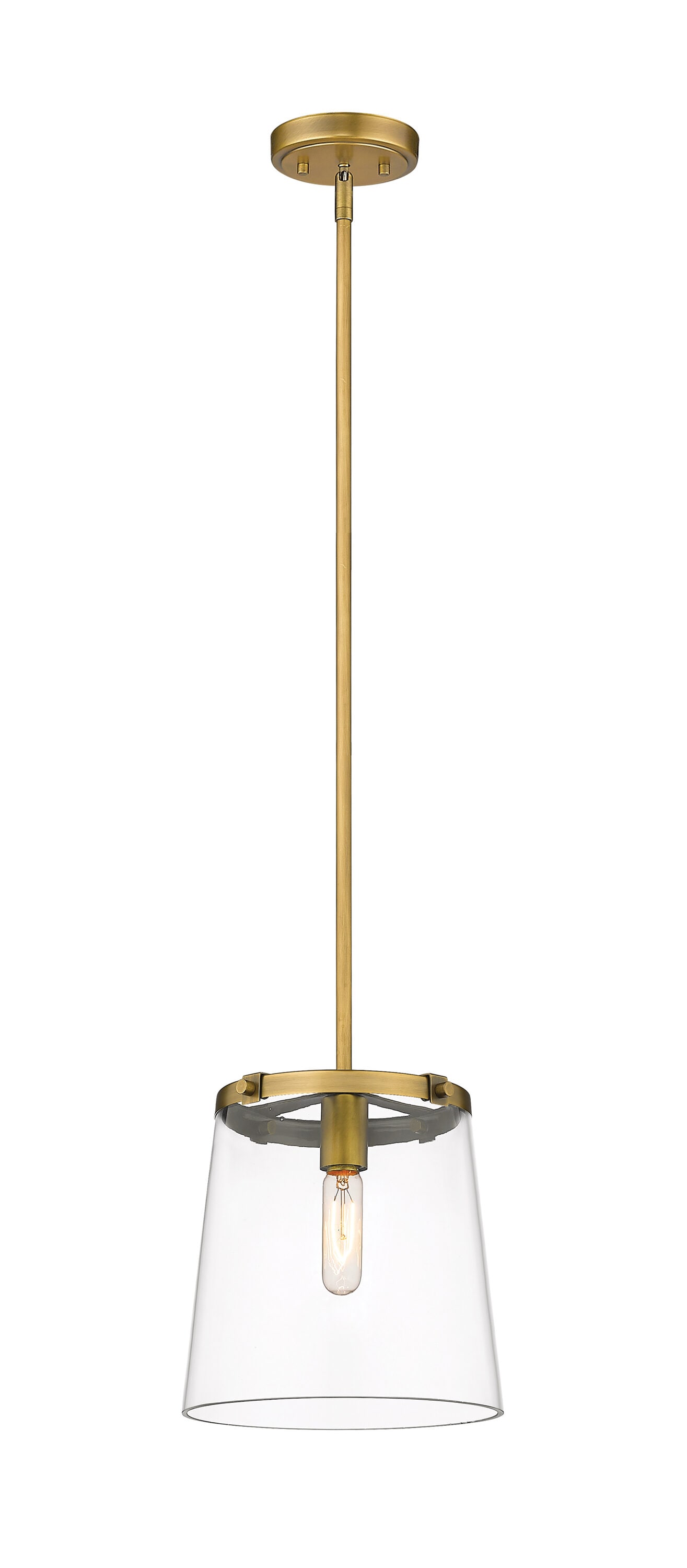 Callista Rubbed Brass 10" Contemporary Pendant Light