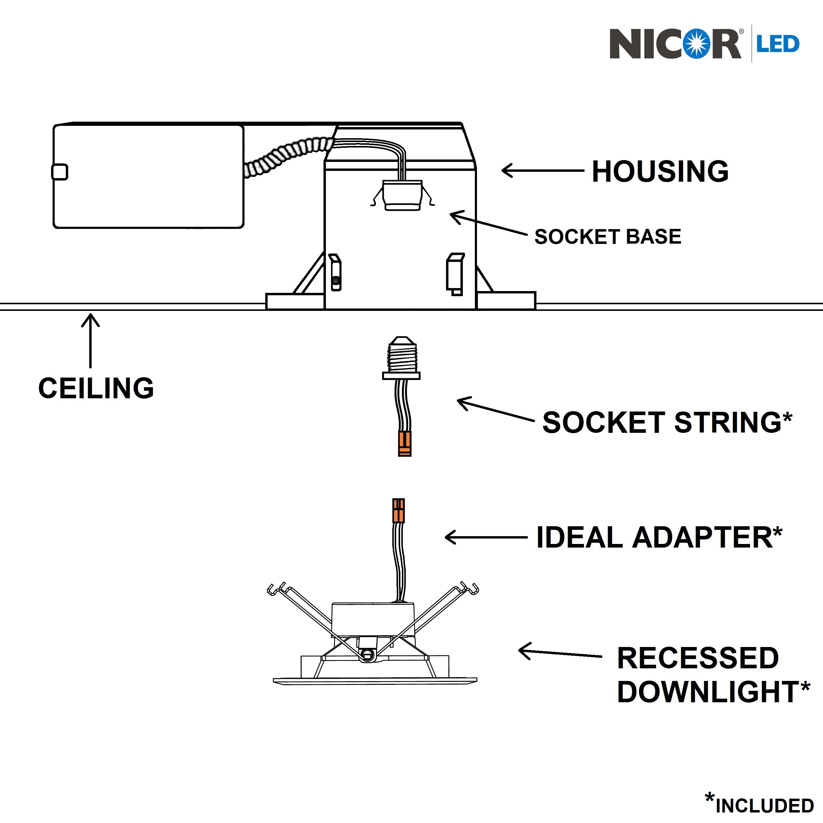 Nicor Lighting DQR6-10-120-2K-WH-BF Led-Retrofit-Downlight - View #10