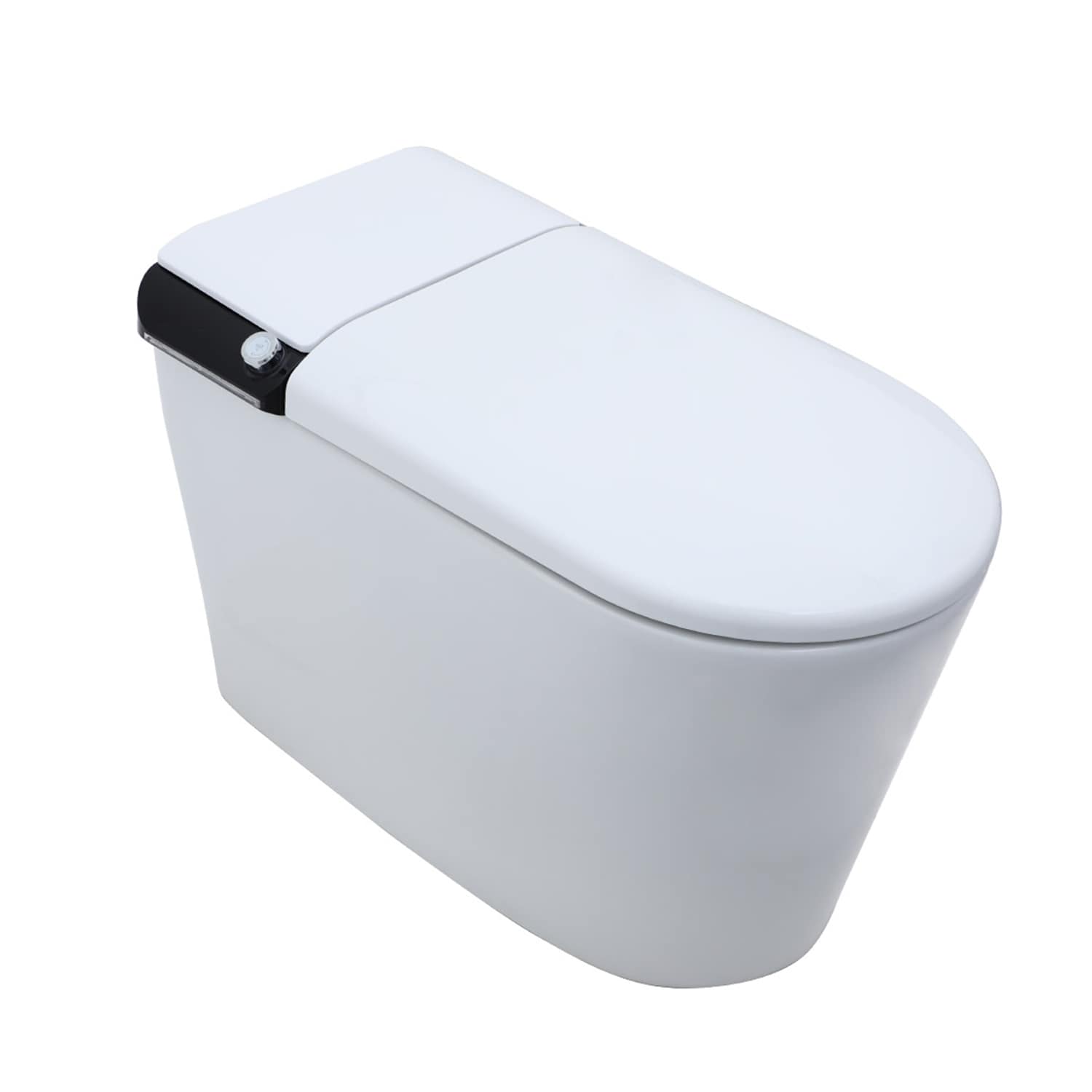 Mondawe MD-LD-03352 White Single Elongated Standard Height Smart Soft Close 1-piece Bidet 12-in Rough-In 1.28 GPF