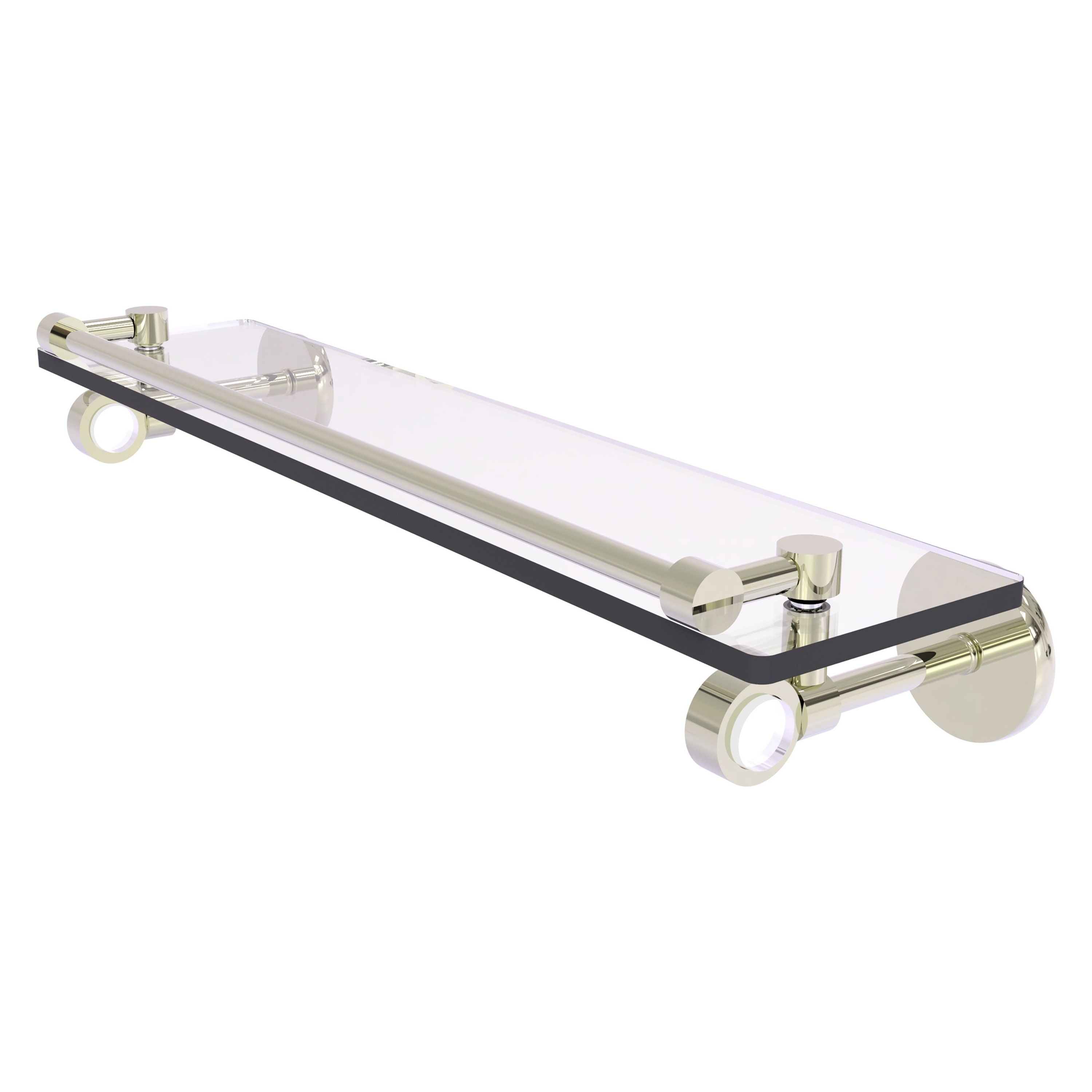 Allied Brass CV-1-22-GAL-PNI Clearview Polished Nickel Wall mount Bathroom Shelf ( 22-in x 3.75-in x 5-in )