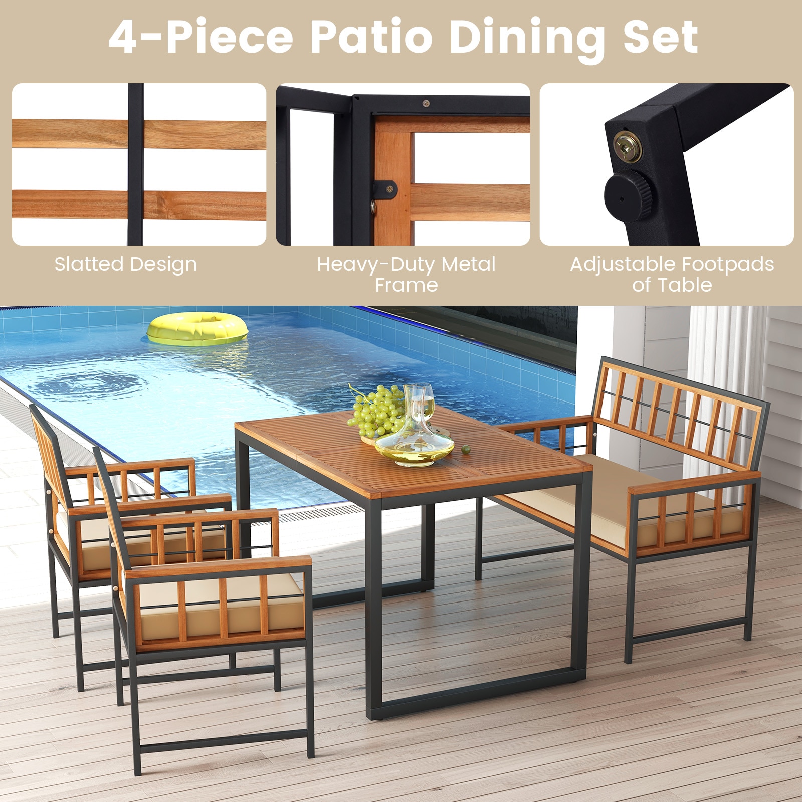 Forclover HBV-71668BN Patio-Dining-Sets - View #4