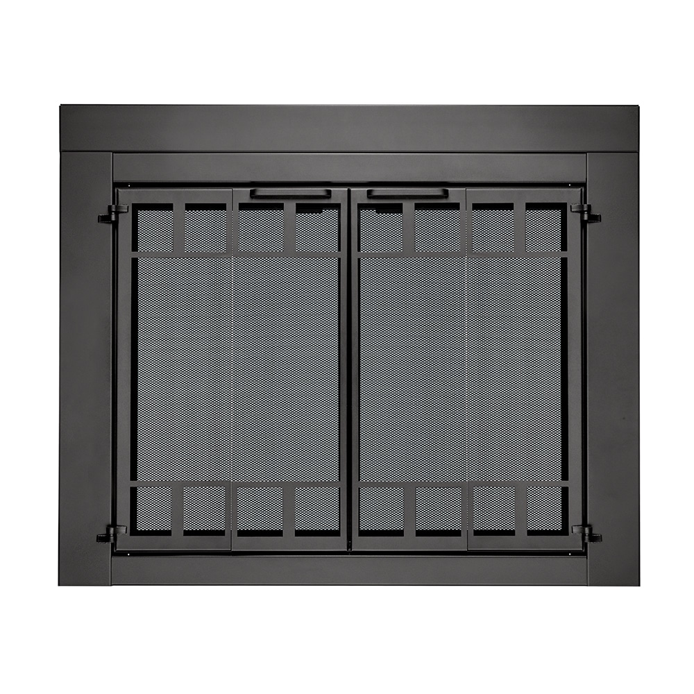 Morgan Gunmetal Gray Small Bifold Fireplace Doors with Smoke Tempered Glass | - allen + roth FPDS502SLV