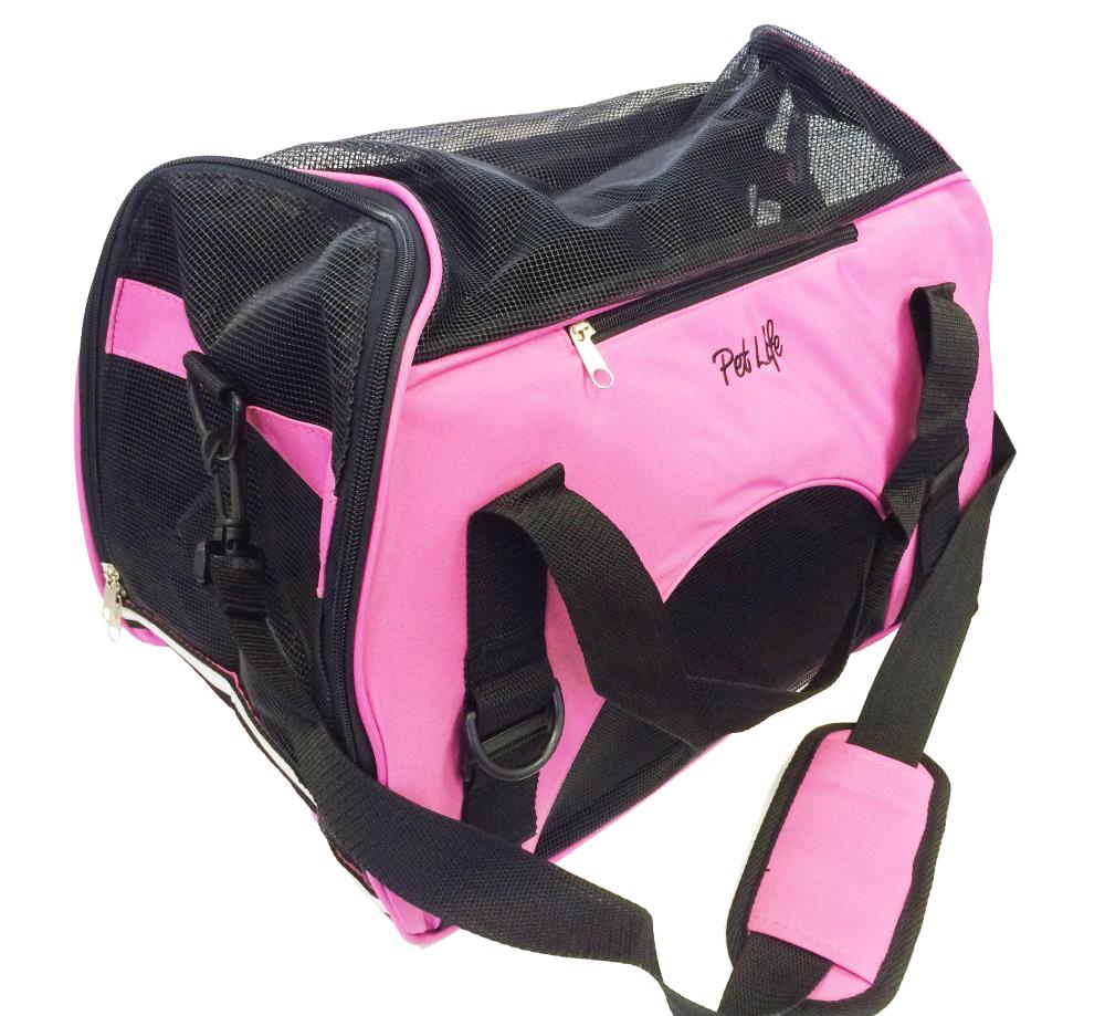 Pet Life 21-in x 9.6-in x 13-in Pink Collapsible Nylon Small Dog/Cat Bag in  the Pet Carriers department at