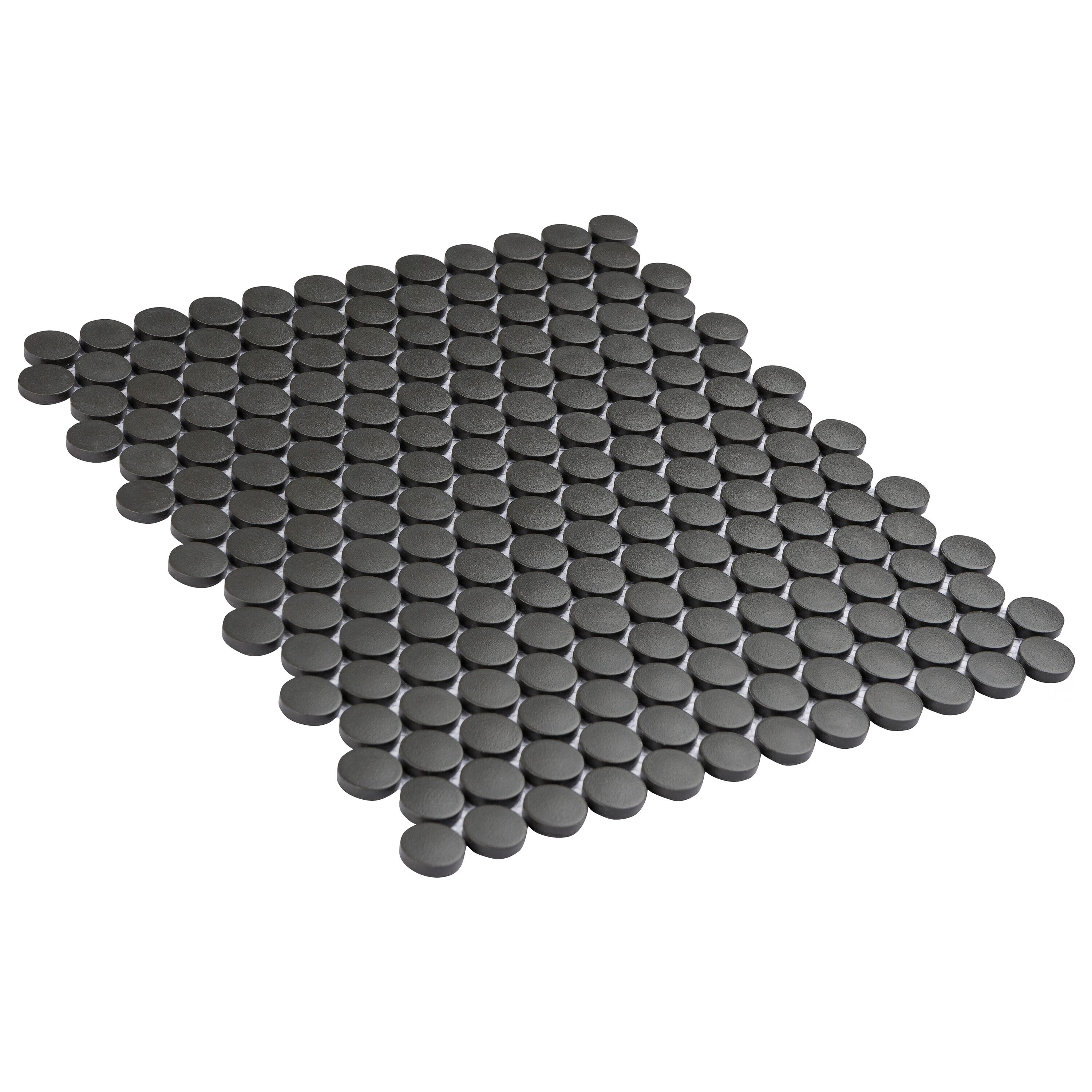 Affinity Tile (sample) Gotham Penny Round Black 6-in X 6-in Matte 