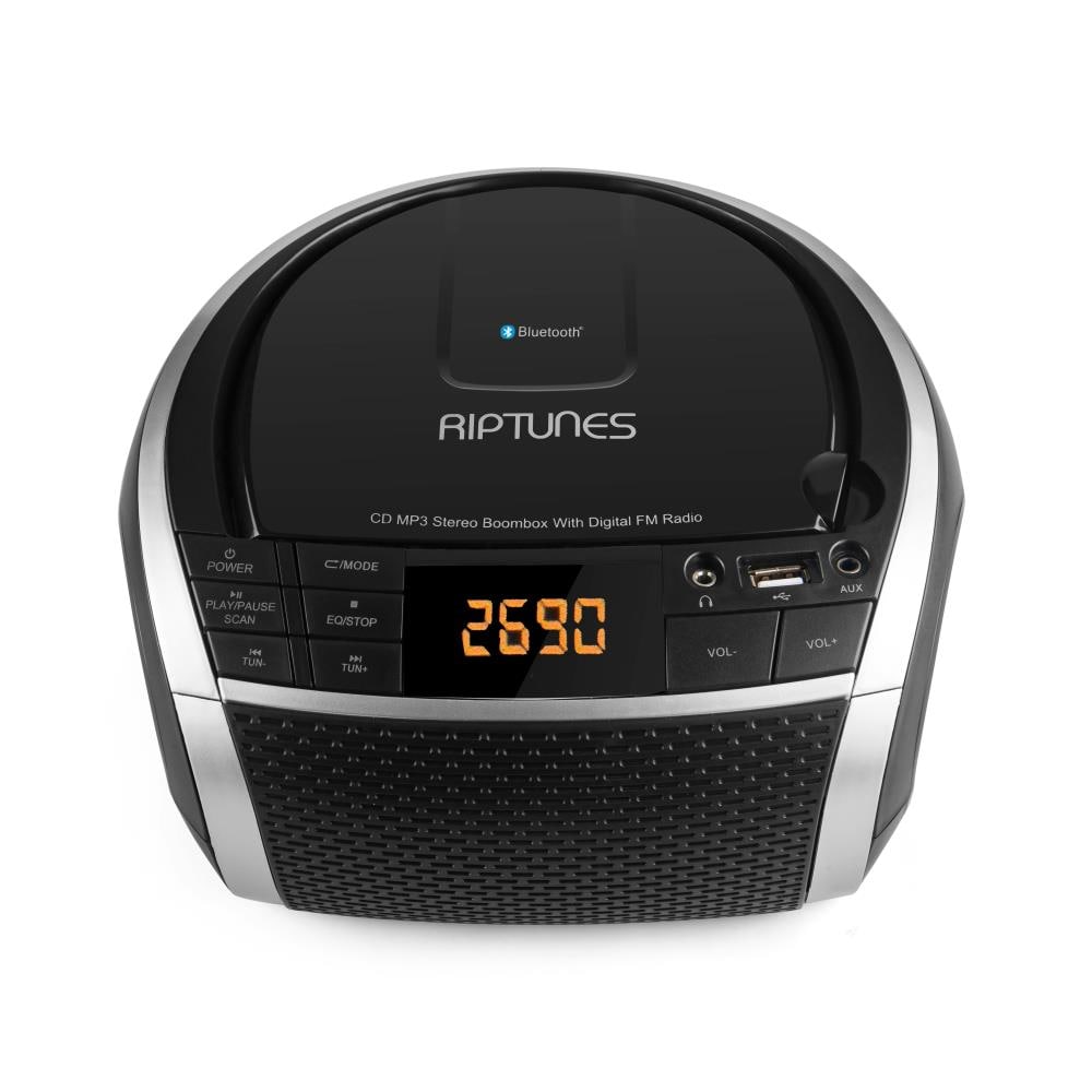 Riptunes Radio Cassette Stereo Boombox With Bluetooth Audio - Black