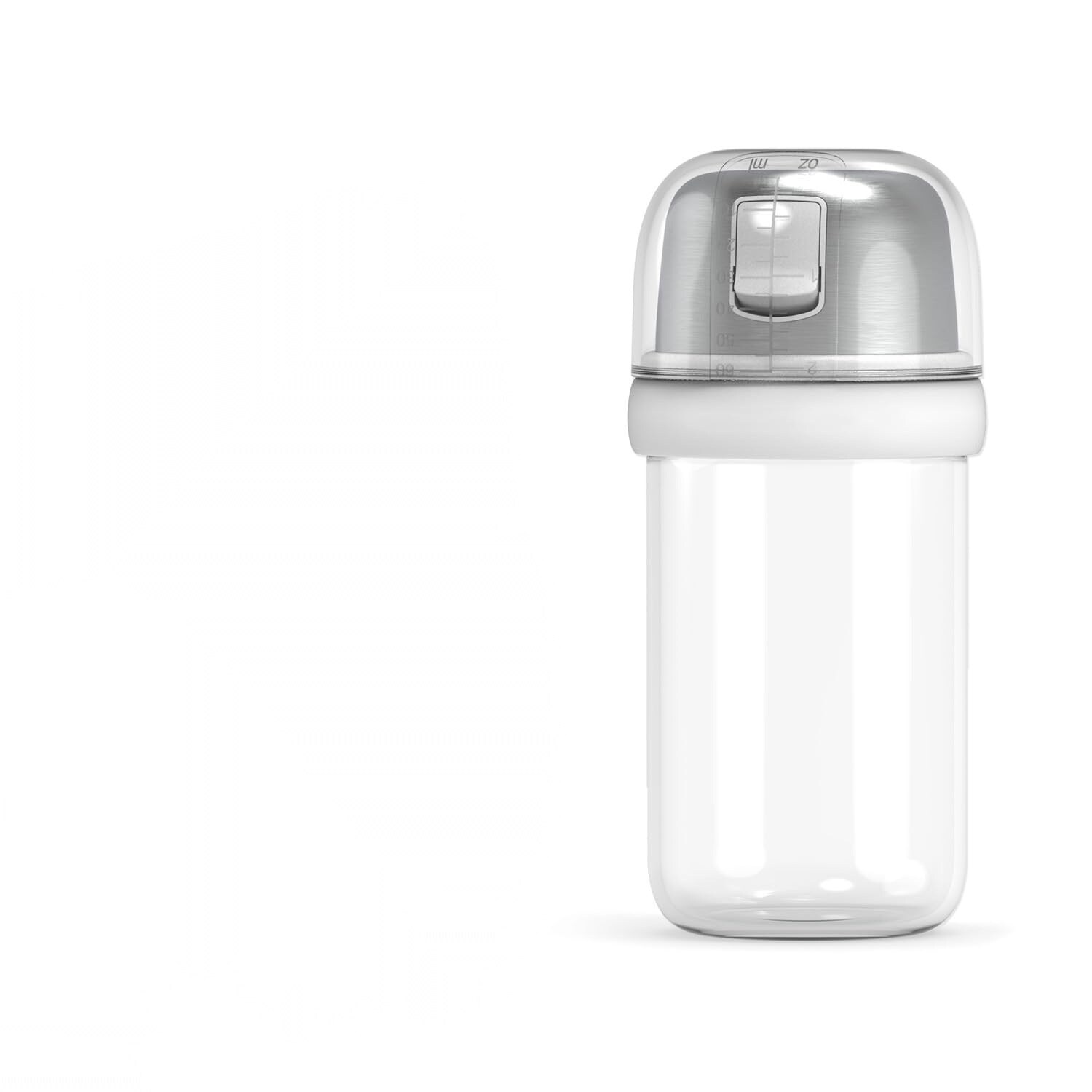 Aoibox  2 in 1 White Borosilicate Glass Salt Shaker with Side Pour Spout and Built In Measuring Lid 4 oz