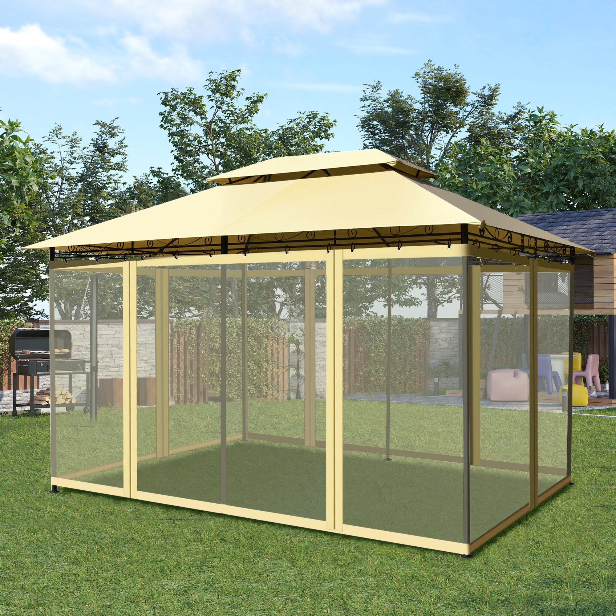 WELLFOR TDG10354BE Wood-Resin-Gazebos - View #9