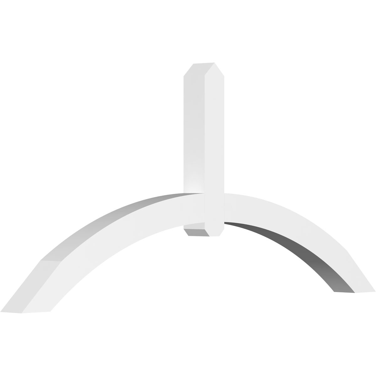 Ekena Millwork GBP072X33X0404ARC00 Archdale White PVC Gable bracket