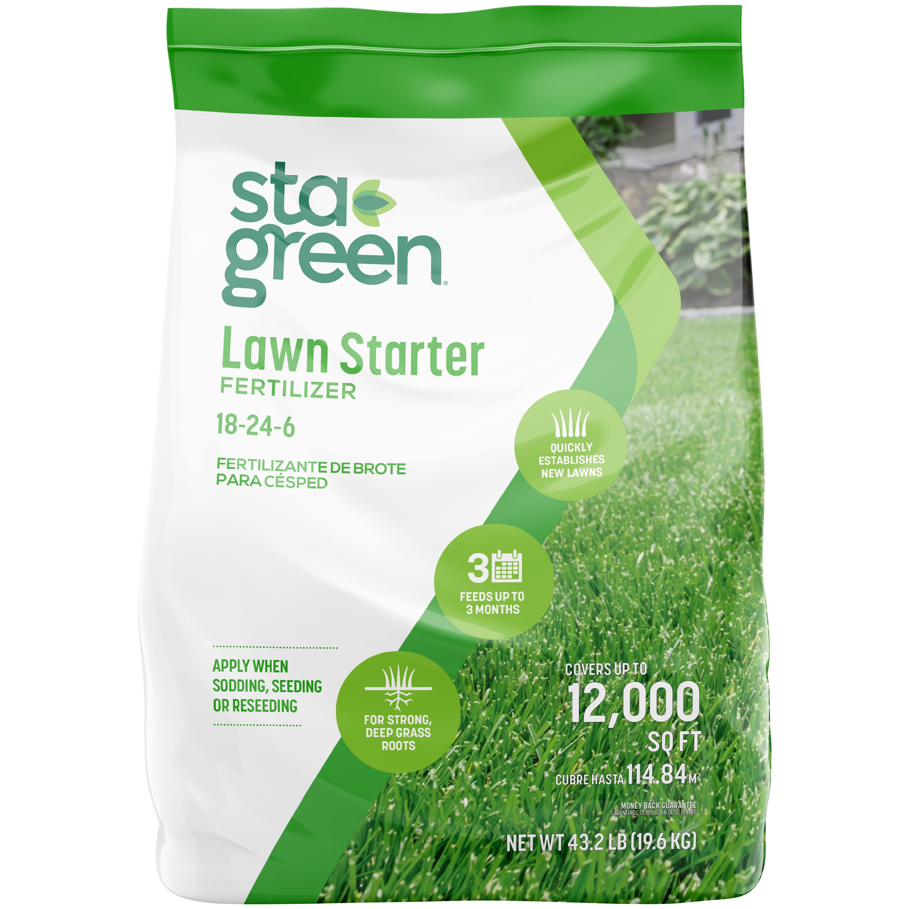Sta-Green 43.2-lb 12000-sq ft 18-24-6 Lawn Starter Fertilizer #100551498