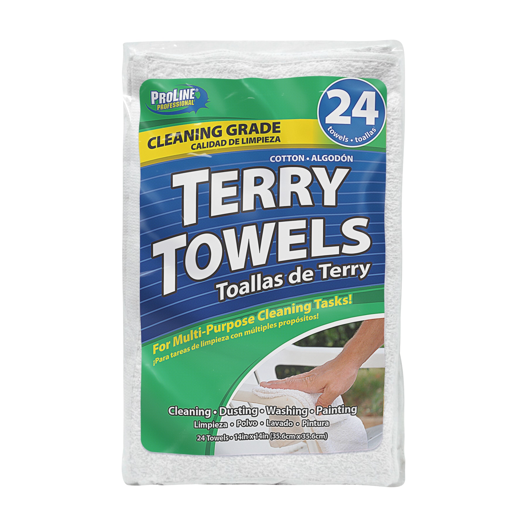 Superio Cotton Terry Cloth Towels 12 All Purpose Face Cloth, Cleaning Rags  , 24
