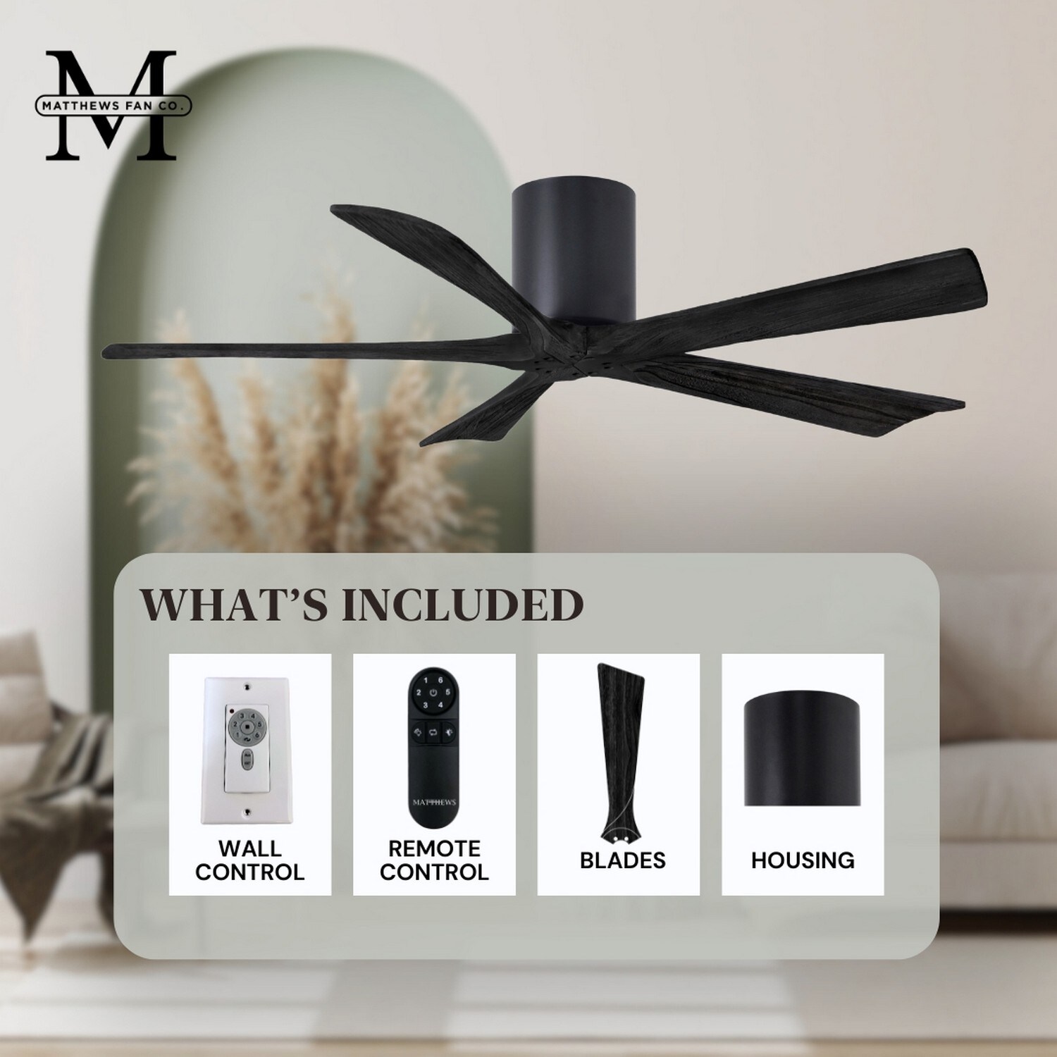 Matthews Fan Company IR5H-BK-BK-60 Ceiling-Fans - View #7