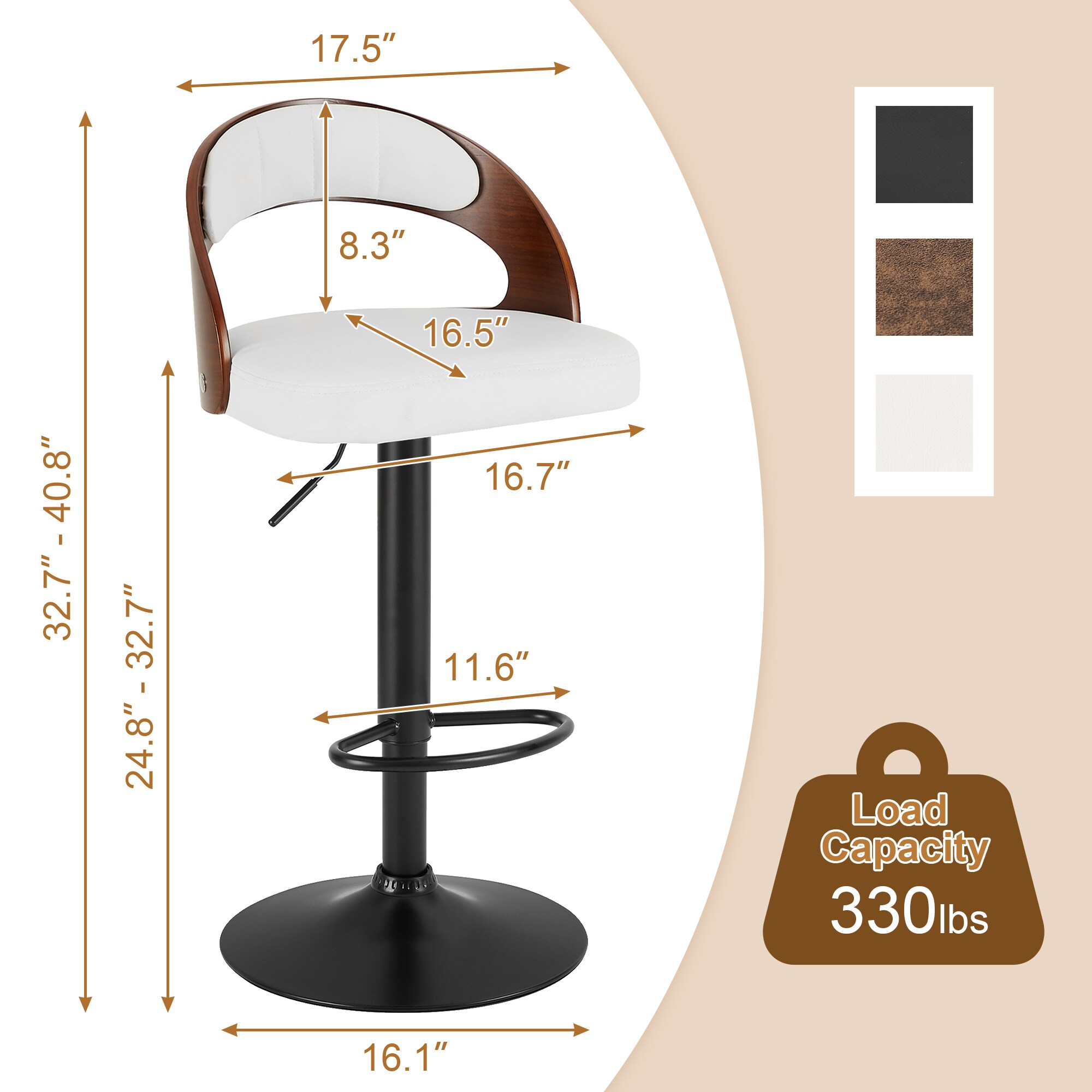 Vecelo LOE-C18-WHT stools - View #5