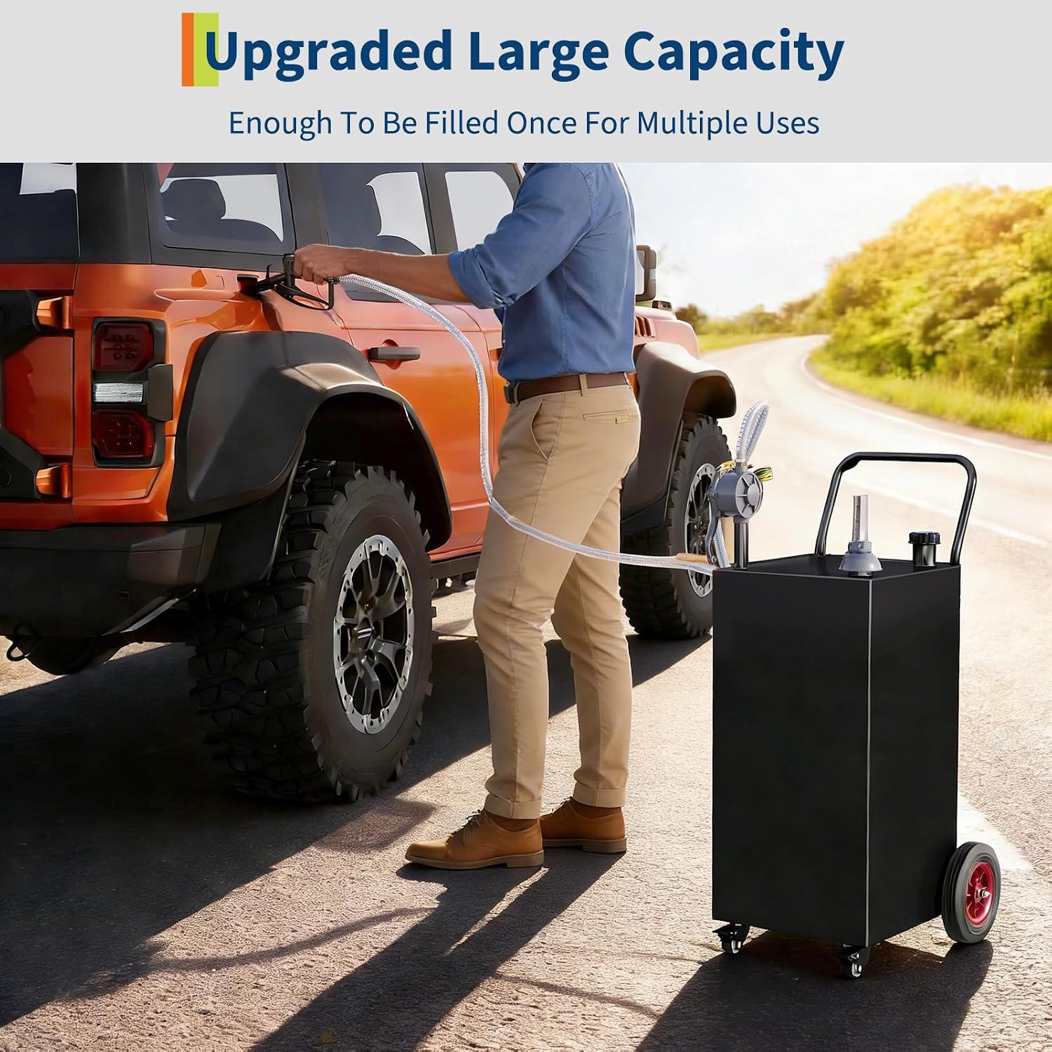 Garvee 30 Gallon Portable Fuel Tank with Meter Fuel Caddy with Manual ...