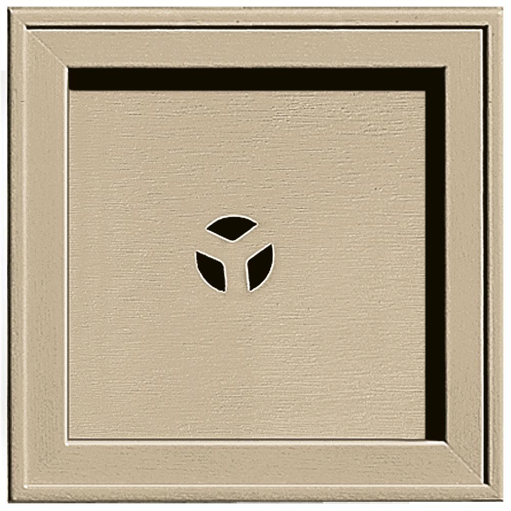 Builders Edge 130110004013 7.75-in x 7.75-in Light Almond Vinyl Universal Mounting Block
