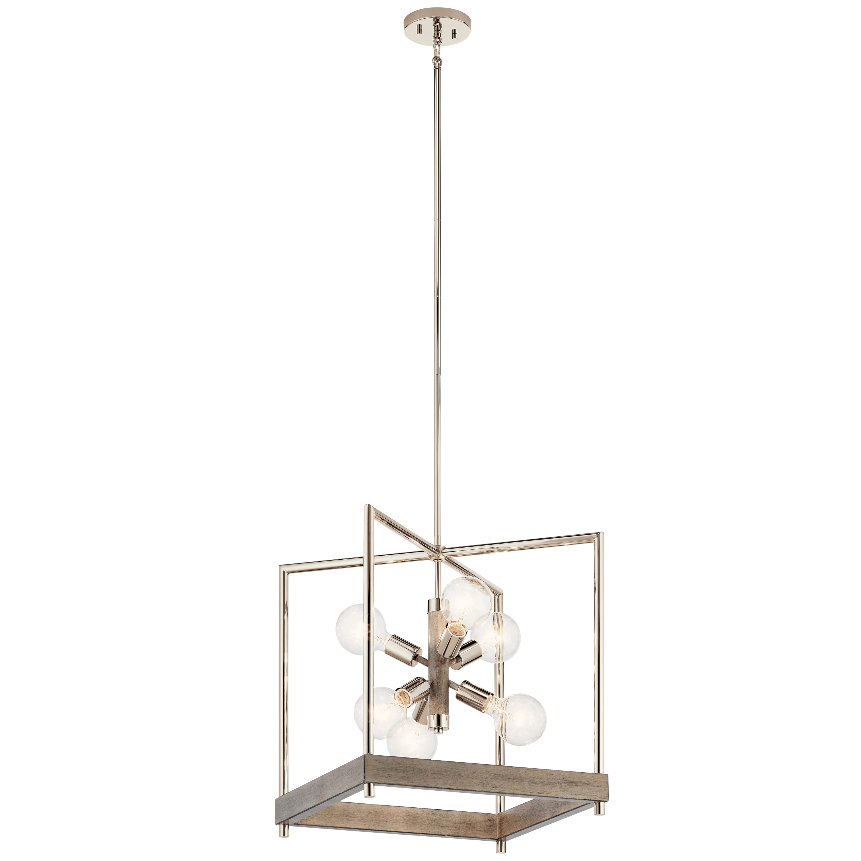 Kichler 52092DAG Tanis 6 -Light Distressed Antique Gray Farmhouse Sputnik Medium Hanging Pendant light