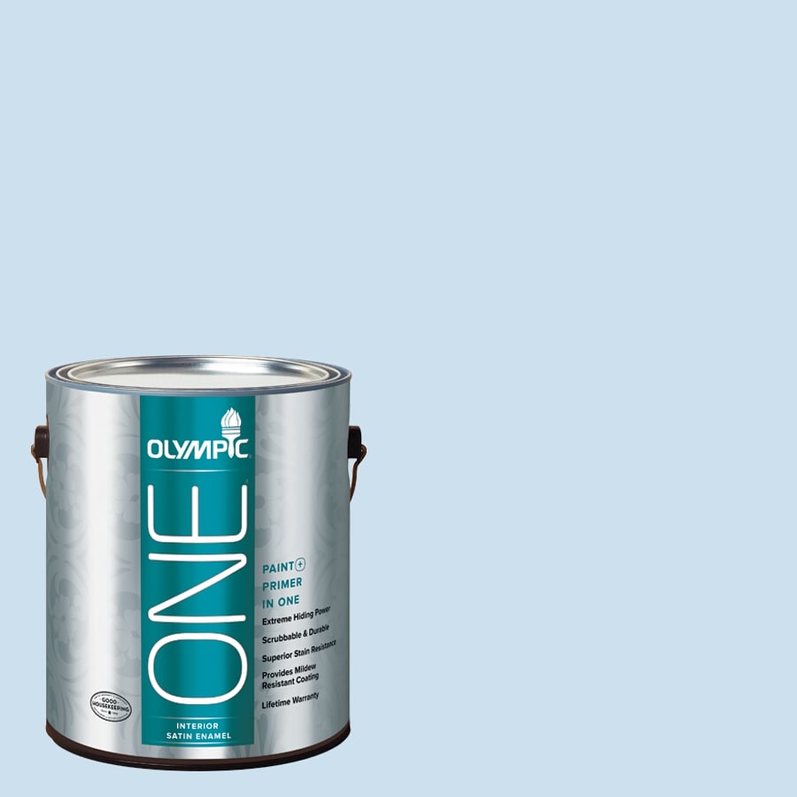Olympic B51-1-CLOUDNIN356812 Satin ONE Cloud Nine Pre-tinted Latex Interior Paint Paint + Primer ( 1-gallon )