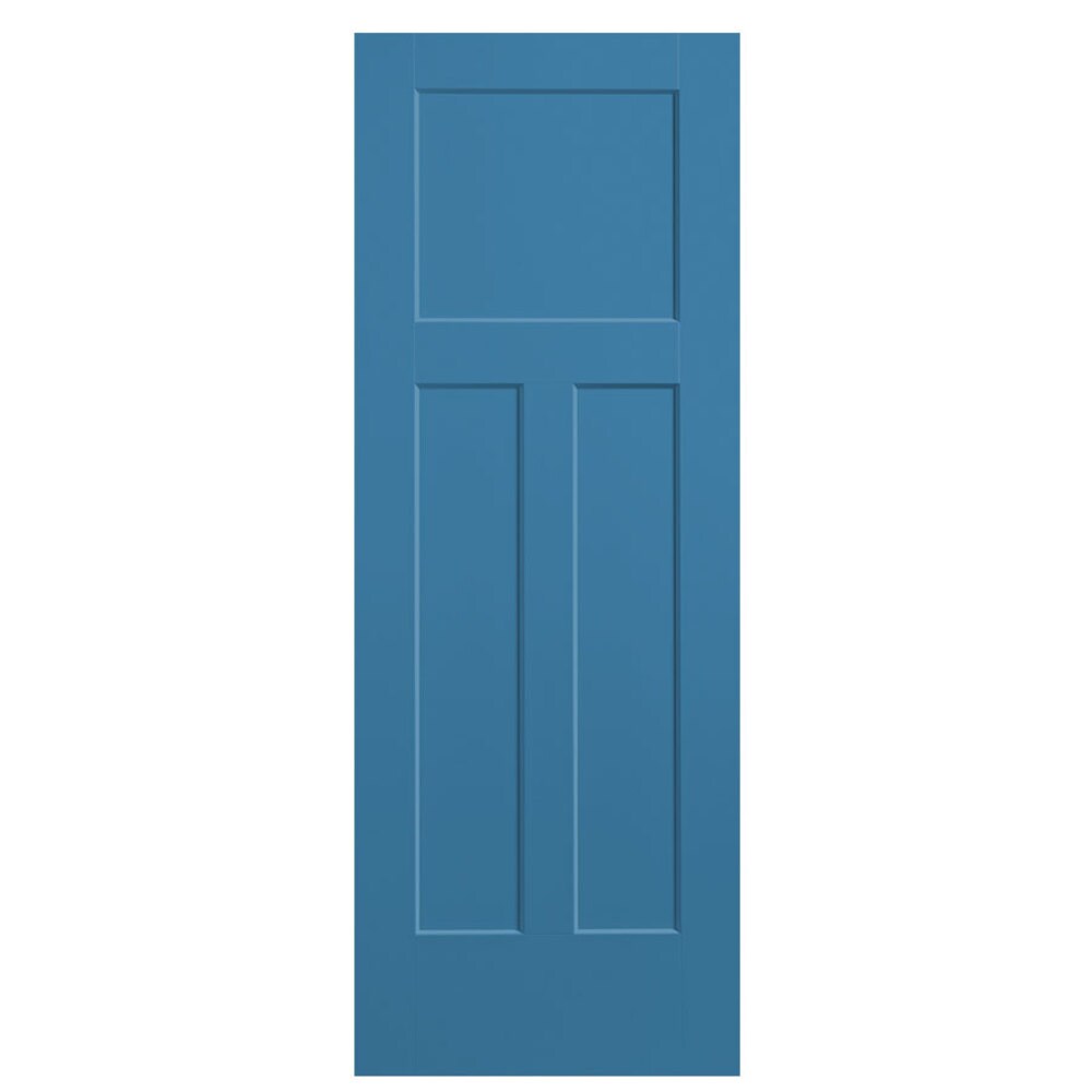 Masonite 803609 Winslow 30-in x 80-in Blue Heron 3-panel craftsman Smooth Hollow core Prefinished Molded composite Slab Door