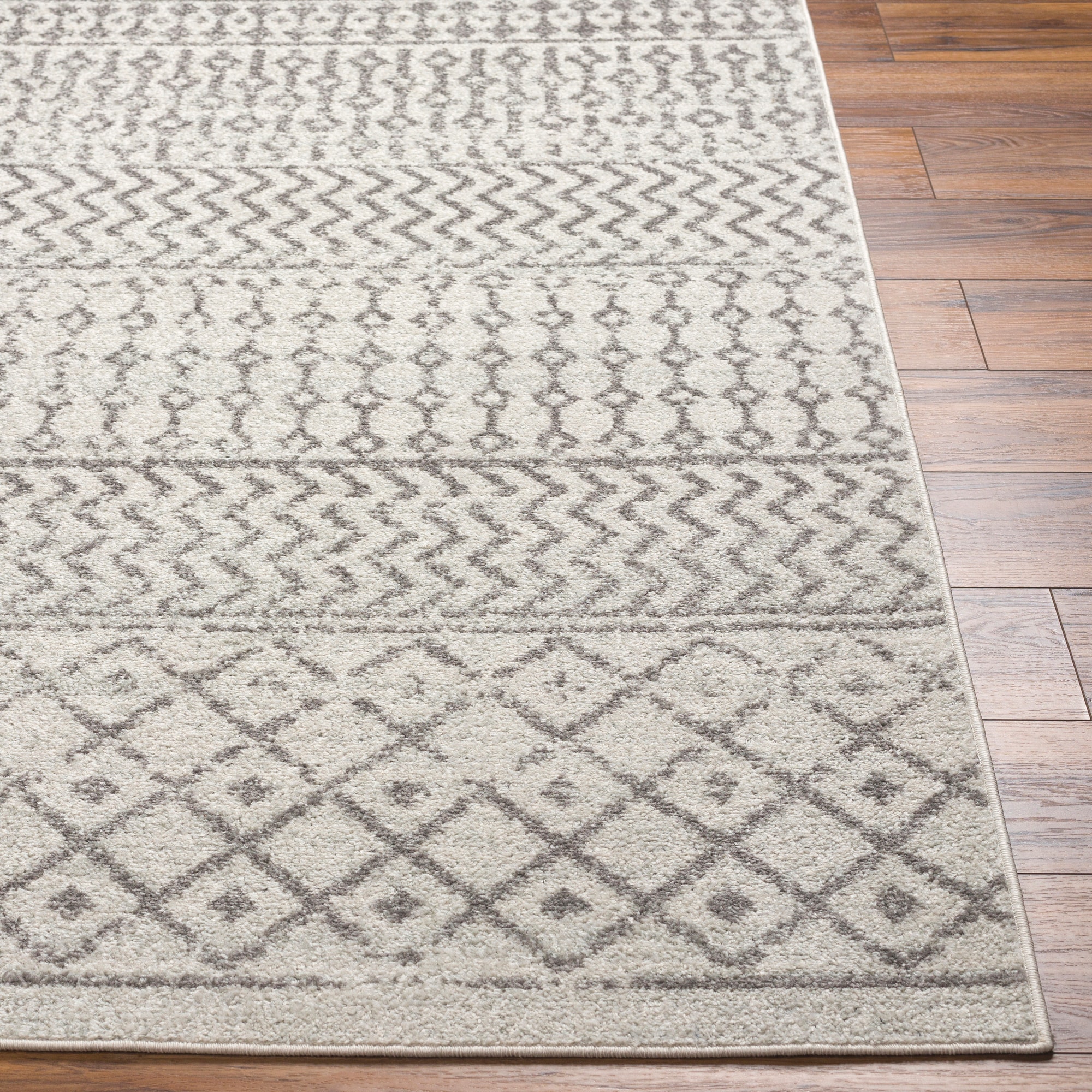 Livabliss 8 X 10 (ft) Cream/Charcoal Indoor Geometric Global Area Rug ...