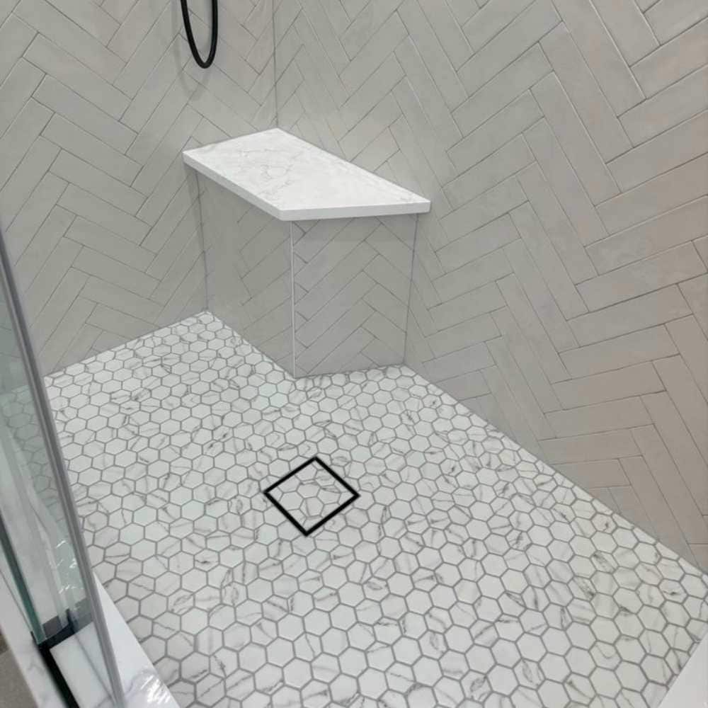 Venato White Hexagon Recycled Glass Mosaic Tile Sheet