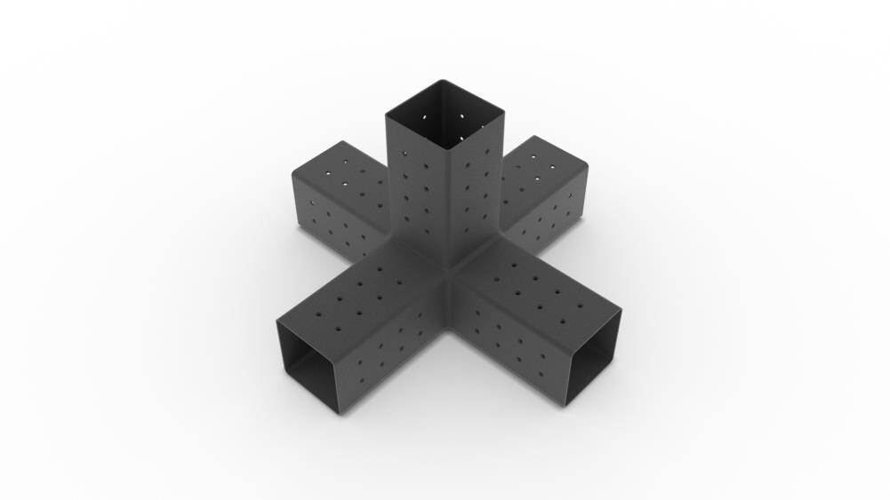 Toja Grid G031051MB1 QUINT 5 Arm + SOLO Black Pergola Extension bracket For 6 x 6 posts