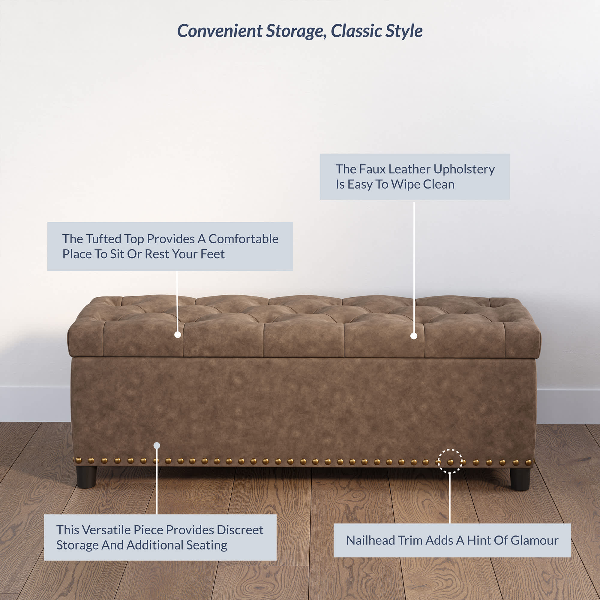 Belleze 014-HG-31902-RB Indoor-Ottomans - View #4