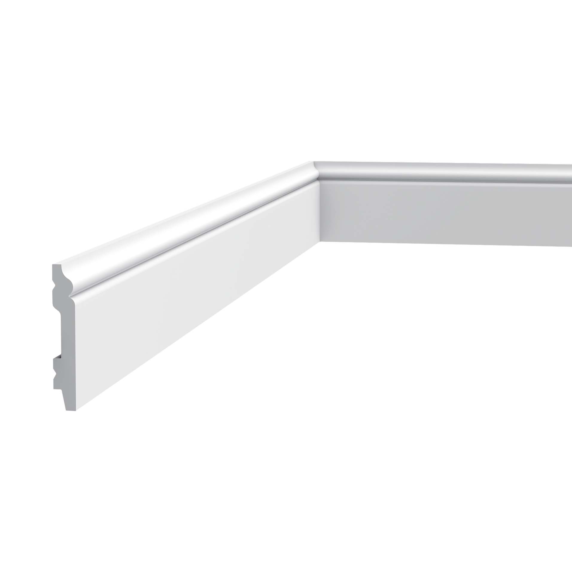 Orac Decor SX165-6PACK 1/2-in x 2-3/4-in x 6-1/2-ft Modern Primed Polystyrene Baseboard Moulding 6 -Pack
