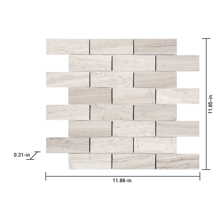 Satori Mystery 12-in x 12-in Polished Natural Stone Marble Brick Marble ...