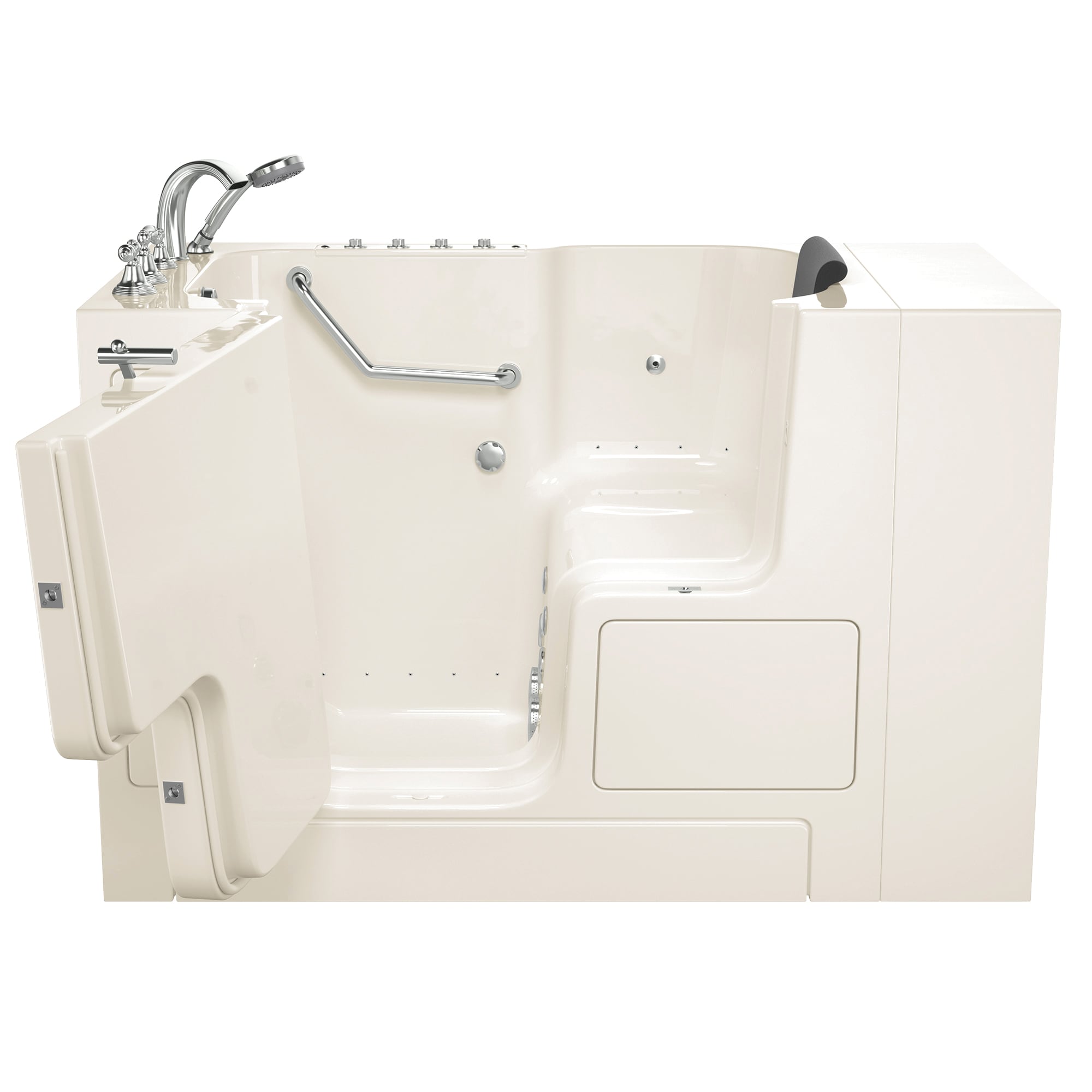 American Standard 3252OD.109.CLL-PC 32-in x 52-in Linen Gel-coated fiberglass Rectangular Freestanding Whirlpool and air bath combination tub with Faucet Hand Shower with Drain ( Left Drain )