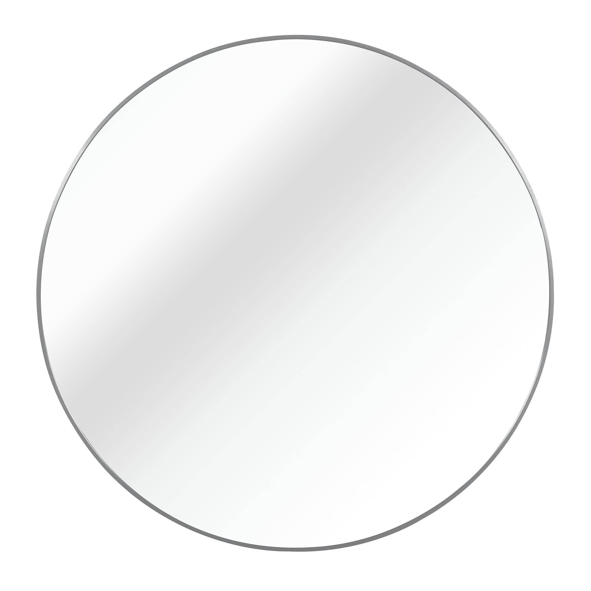SINOFURN 32-in W x 32-in H Round Silver Framed Wall Mirror