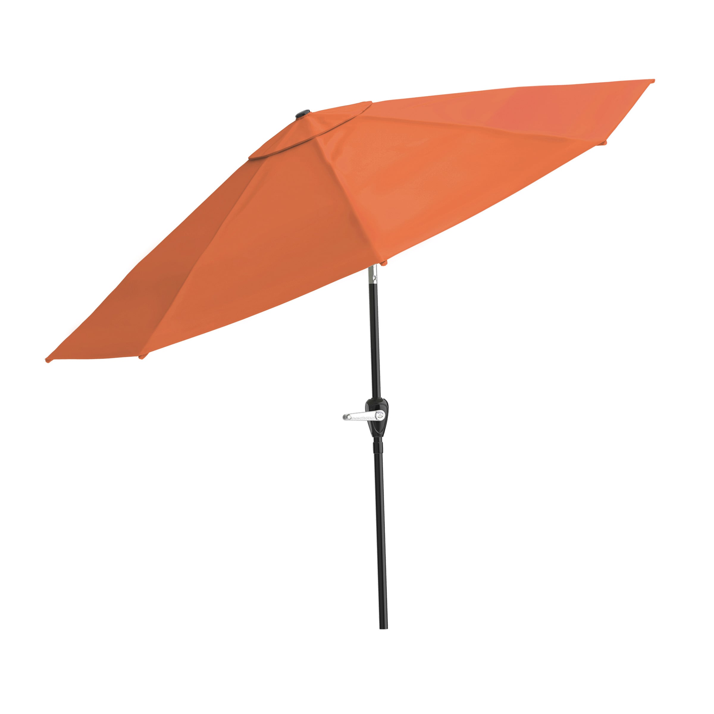 10-Foot Patio Umbrella, Terracotta - Adjustable Crank Handle, Auto Tilt, Polyester Fabric, Orange | - Nature Spring 920160WQC