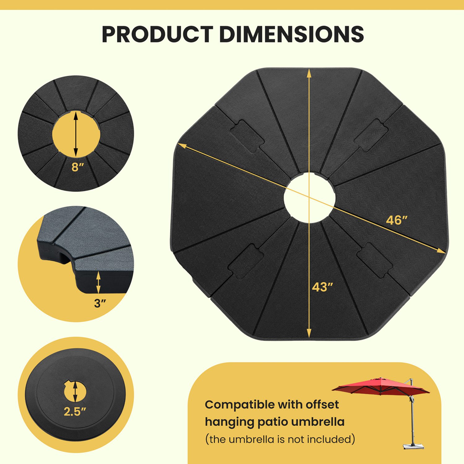 Costway HCST00849 Umbrella-Bases - View #3