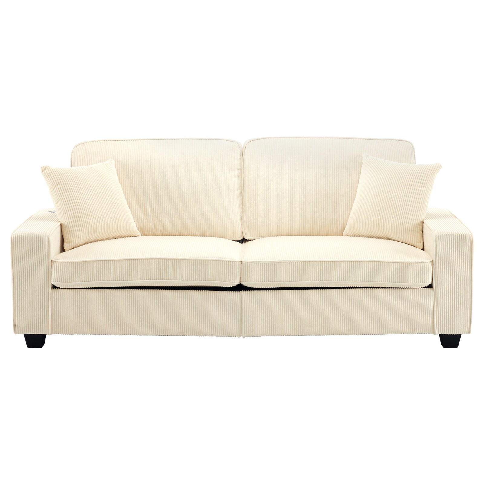 Outopee LO1G98000114+15 82.7-in W Modern Cream White Loveseat with Slipcover