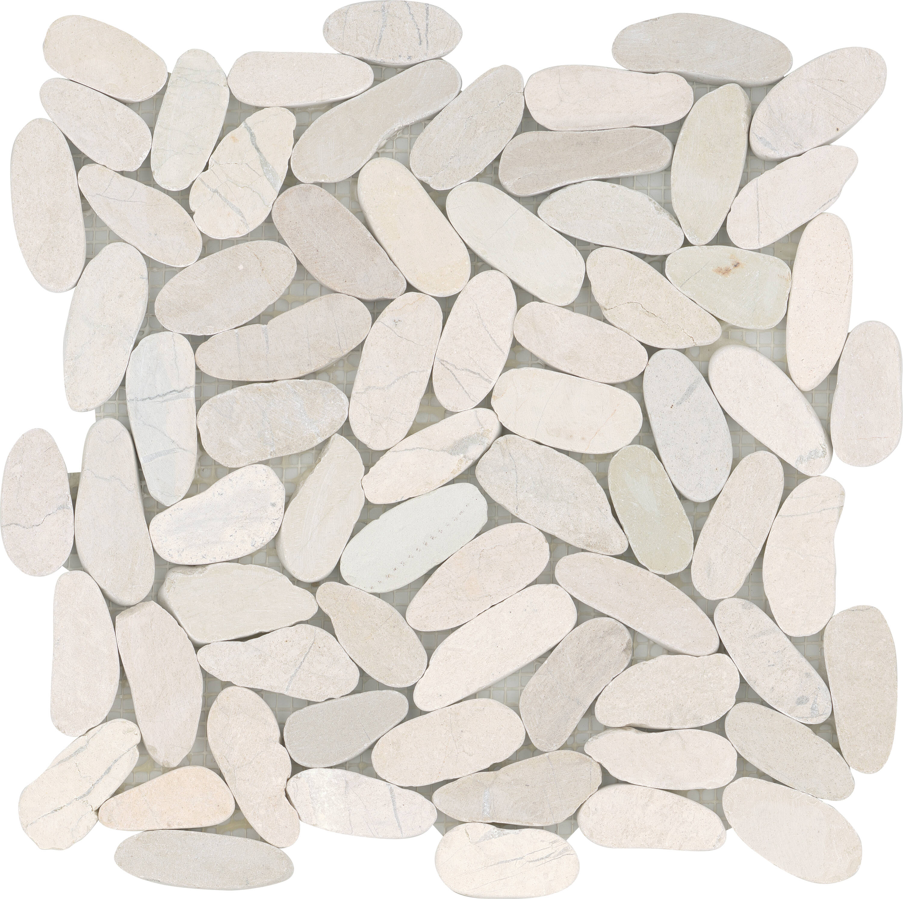 Emser Flat Venetian Pebble 11-Pack Ivory Natural Stone Border Tile (12-in x 12-in)
