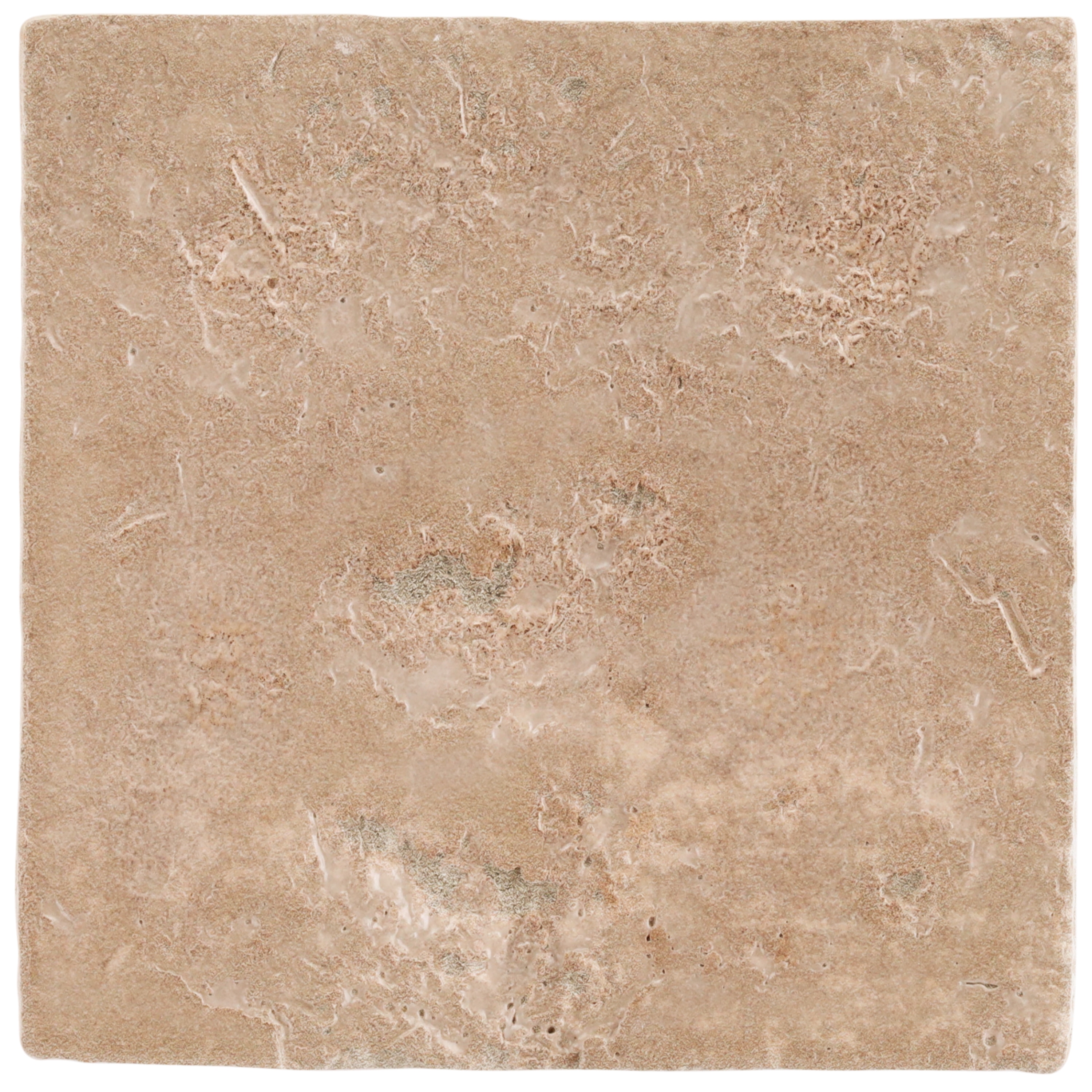 Artmore Tile Sample - Ember Terra Cream 5-in x 5-in Matte Ceramic Stone look Wall Tile
