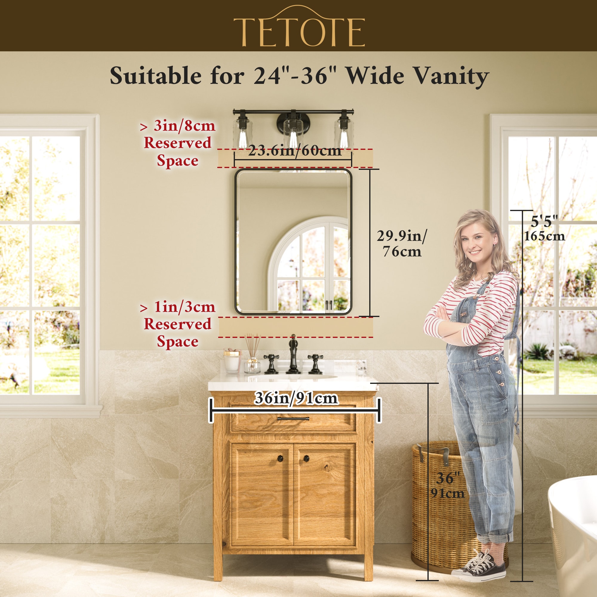 TETOTE LSC-TE-2430SG-B82 Framed-Bath-Mirrors - View #3