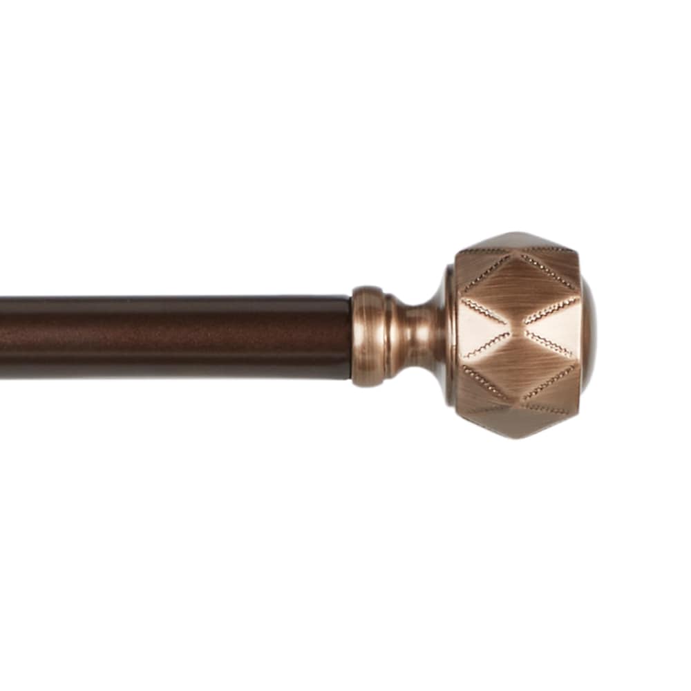 Exclusive Home RD014890DSEHB1 A659 66-in to 120-in Bronze Iron Single curtain rod with Finials